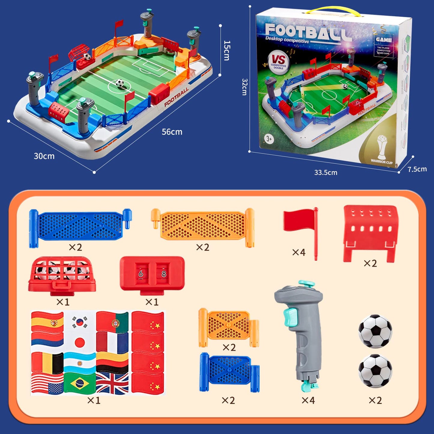 COUOMOXA Upgrade Mini Football Game with 4 Flipper Drives – Portable Tabletop Soccer