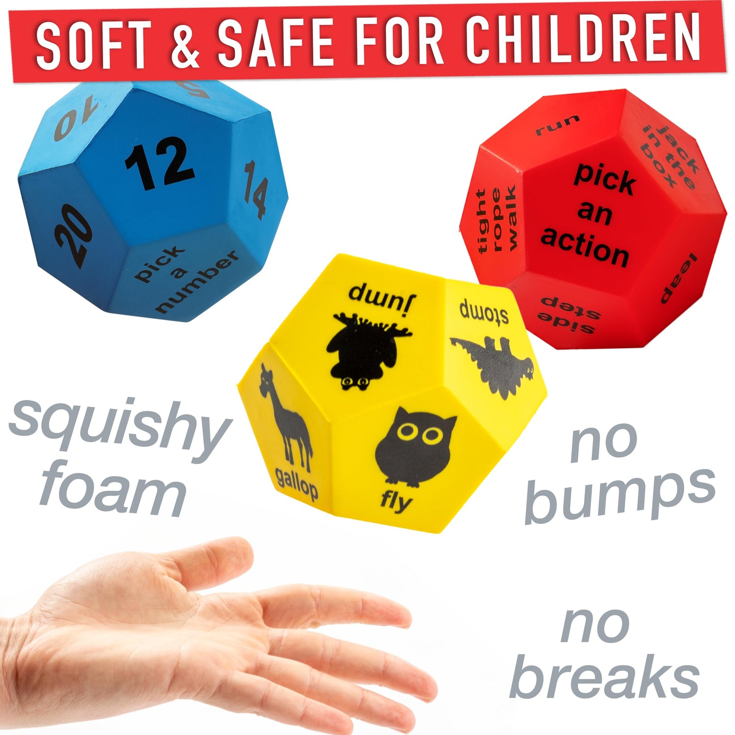 Covelico Exercise Dice for Kids – Fun Indoor Outdoor Fitness Games for Classrooms & Home