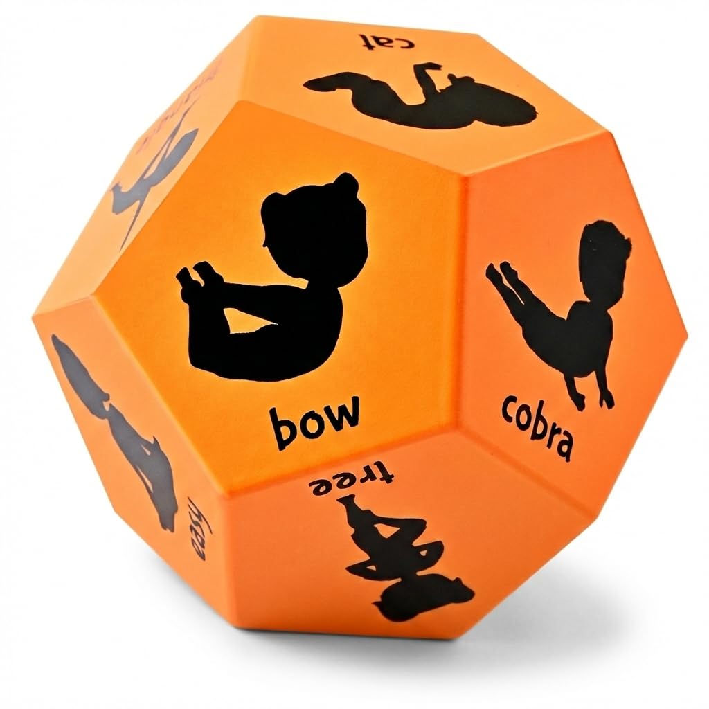Covelico Yoga Dice for Kids – 12-Sided Foam Pose Dice for Class, Play & PE
