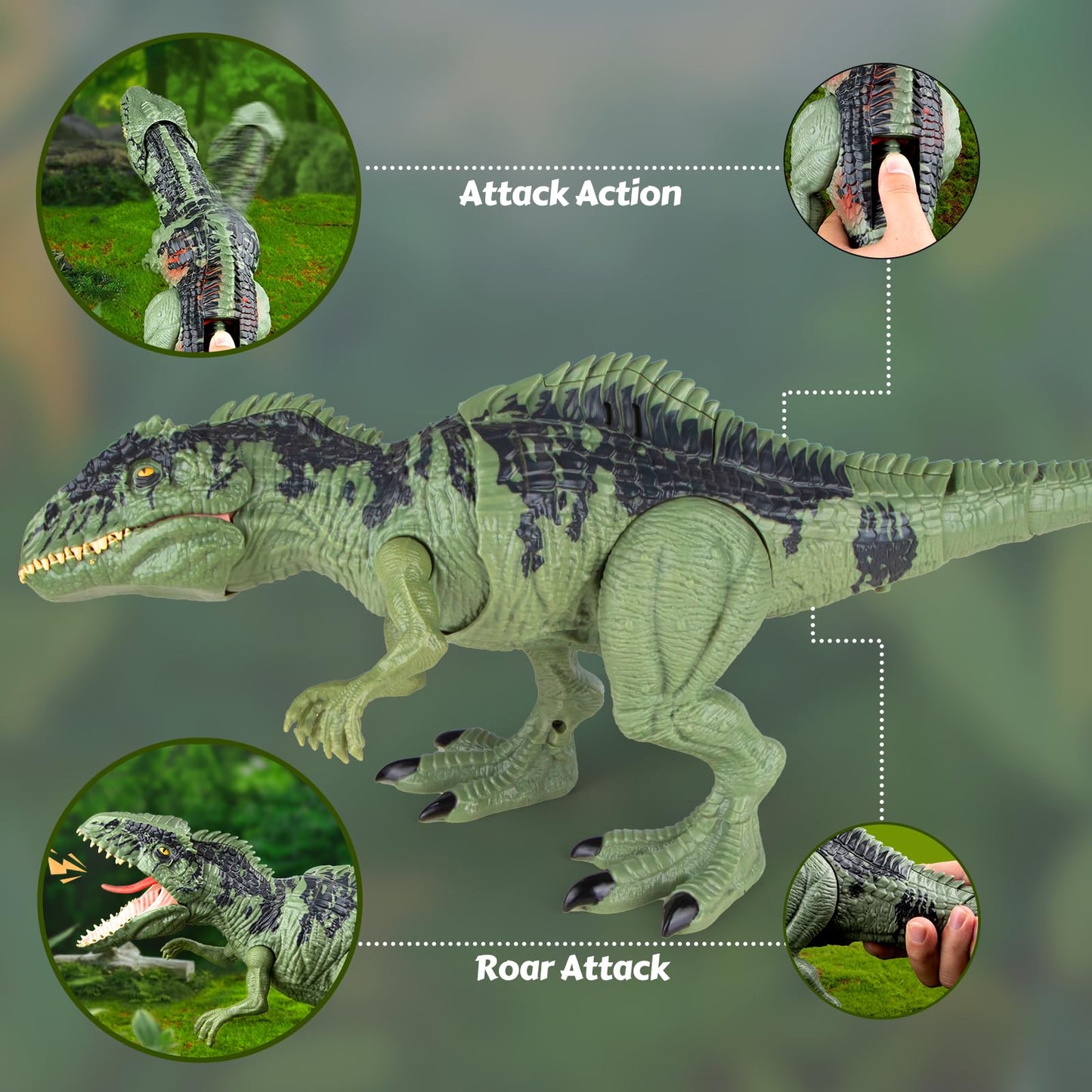 Covsen Giganotosaurus Dinosaur Toy for Kids 3-8 | Roaring, Lights & Attack Motion