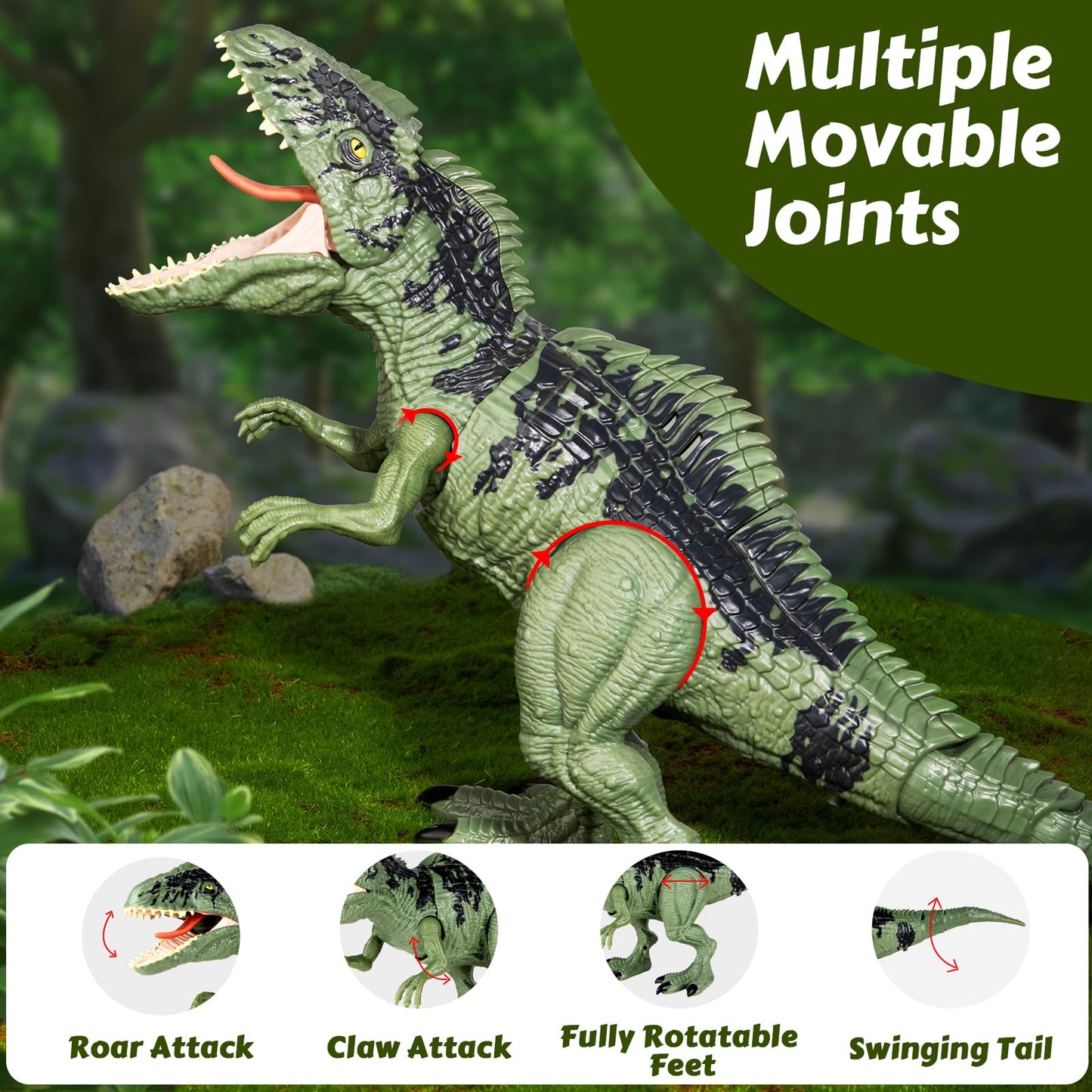 Covsen Giganotosaurus Dinosaur Toy for Kids 3-8 | Roaring, Lights & Attack Motion