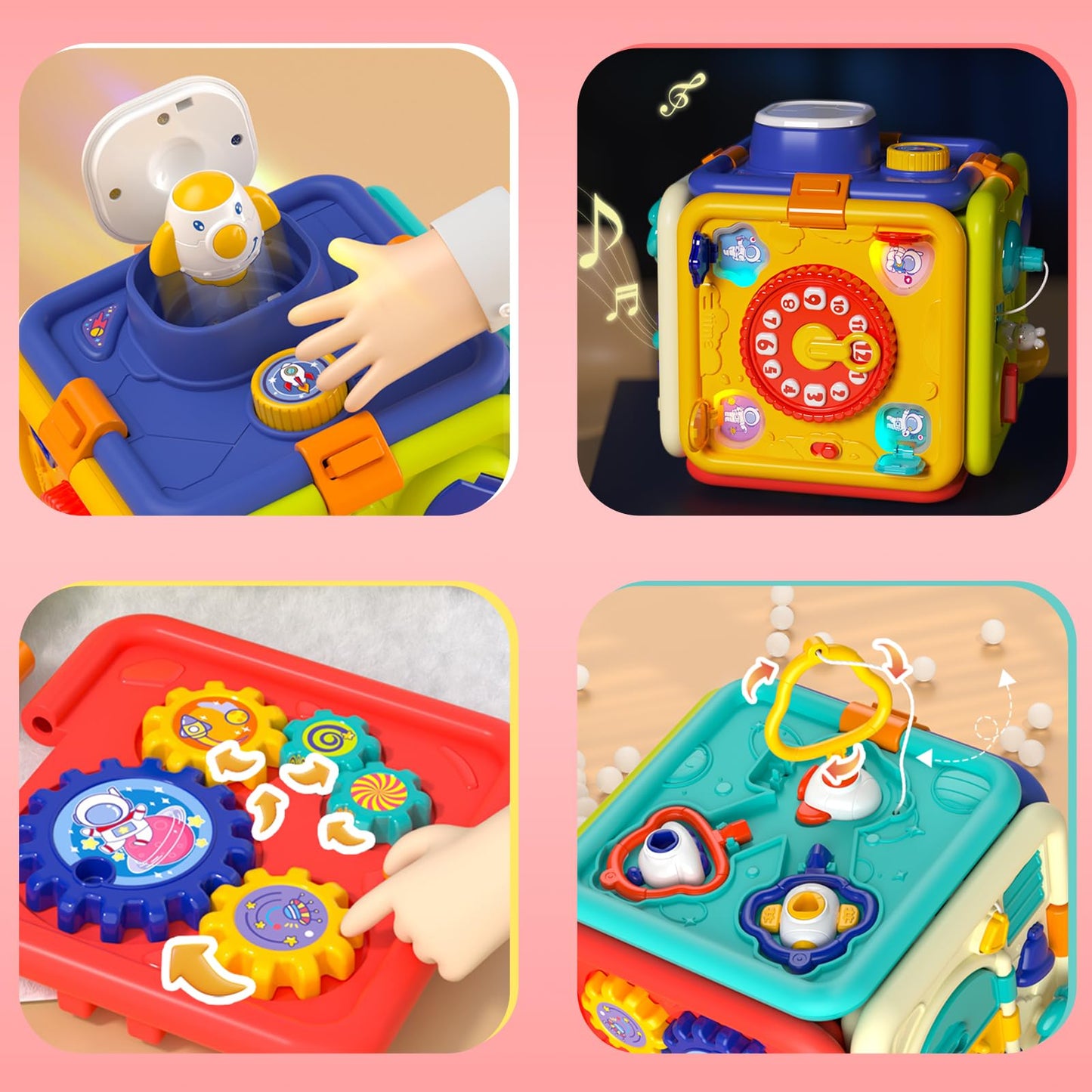 Covsen 6-in-1 Montessori Busy Cube – Sensory Toddler Toy for 1–4 Year Olds