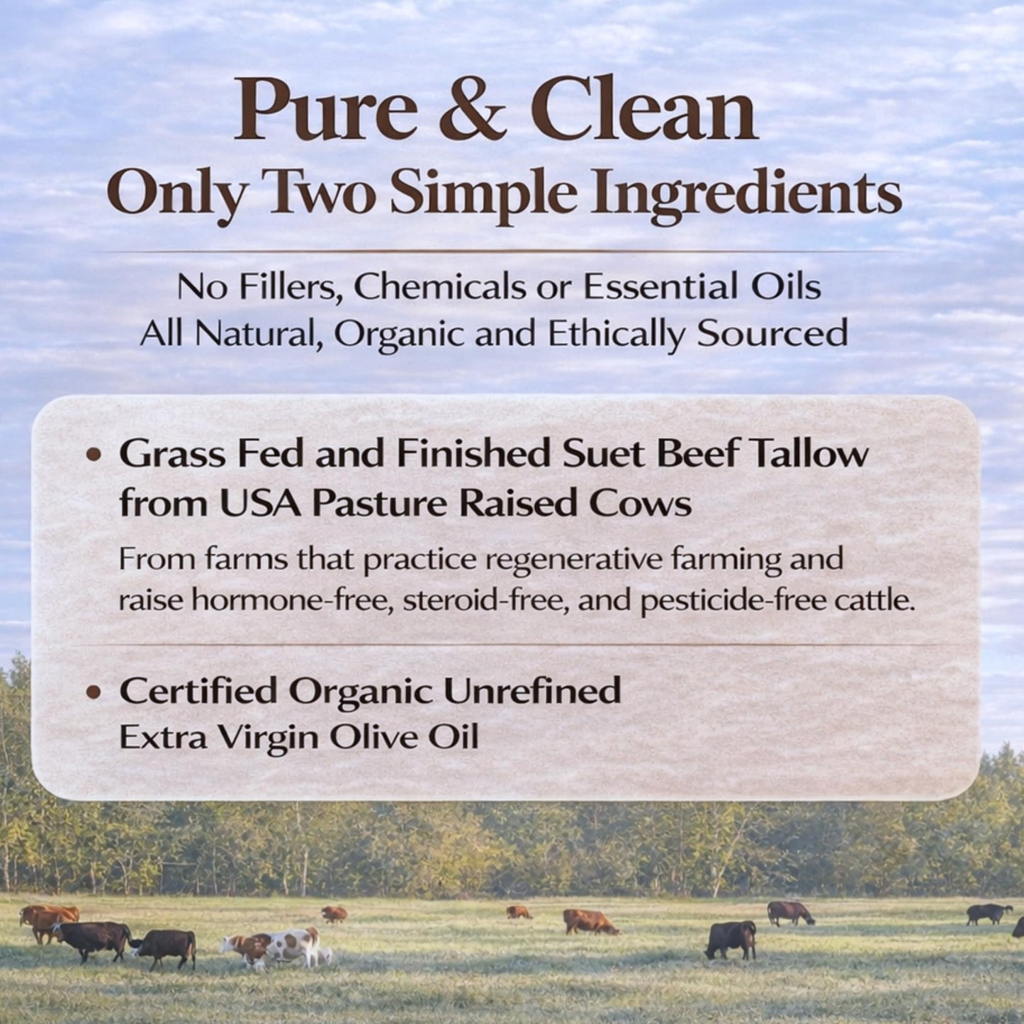 Cowlo Whipped Beef Tallow for Skin – 100% Grass-Fed Tallow Moisturizer, Unscented Face & Body, 2oz