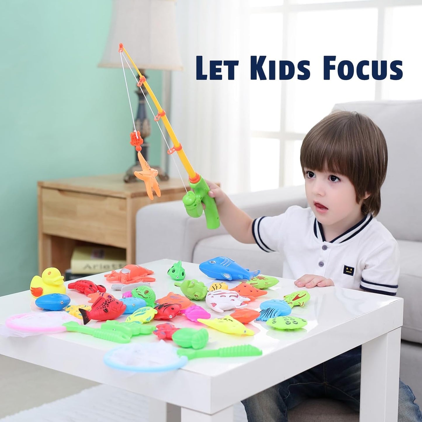 CozyBomB Magnetic Fishing Toys Set for Kids | Water Table & Bath Toy