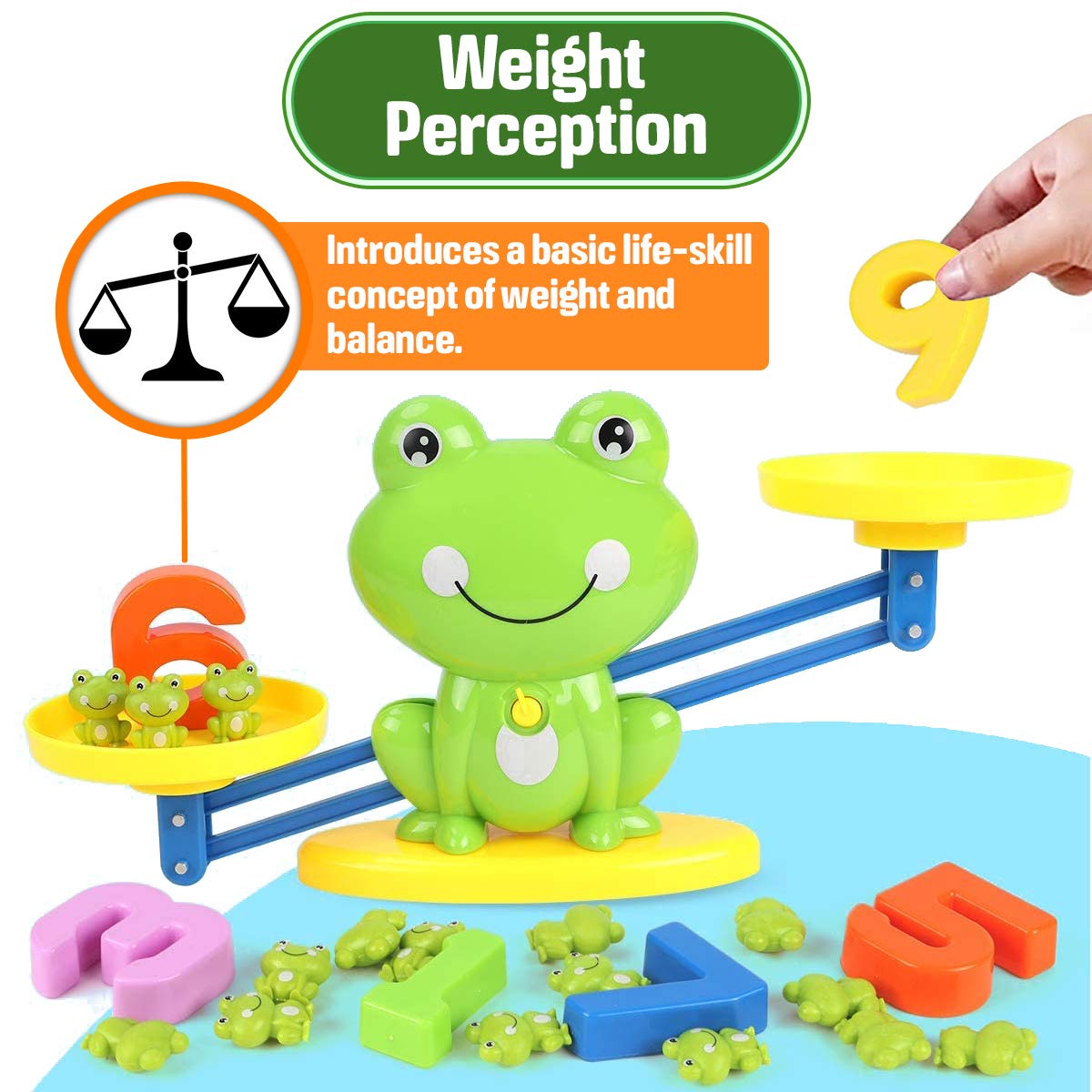 CozyBomB Frog Scale Cards Balance Board – Preschool Math & STEM Toy for Ages 3–6