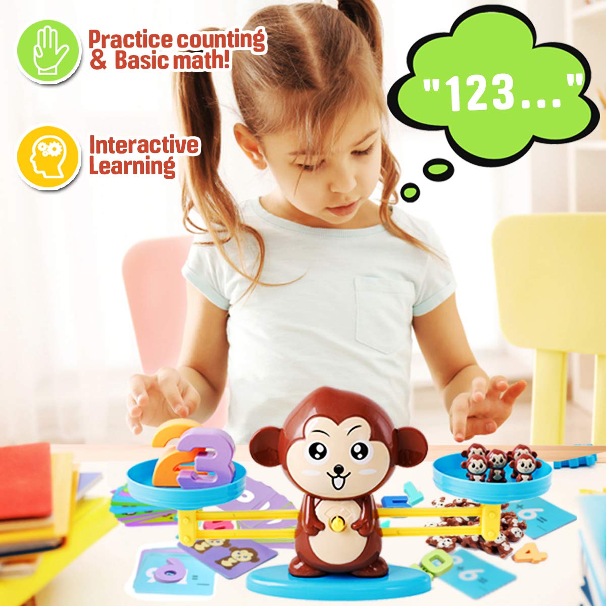 CozyBomB Monkey Scale Balance - STEM Math Toy for 3-5 Year Olds