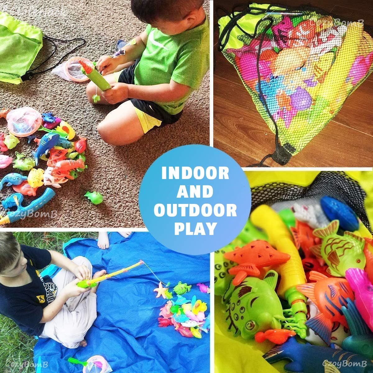 CozyBomB Magnetic Fishing Toys Set for Kids | Water Table & Bath Toy