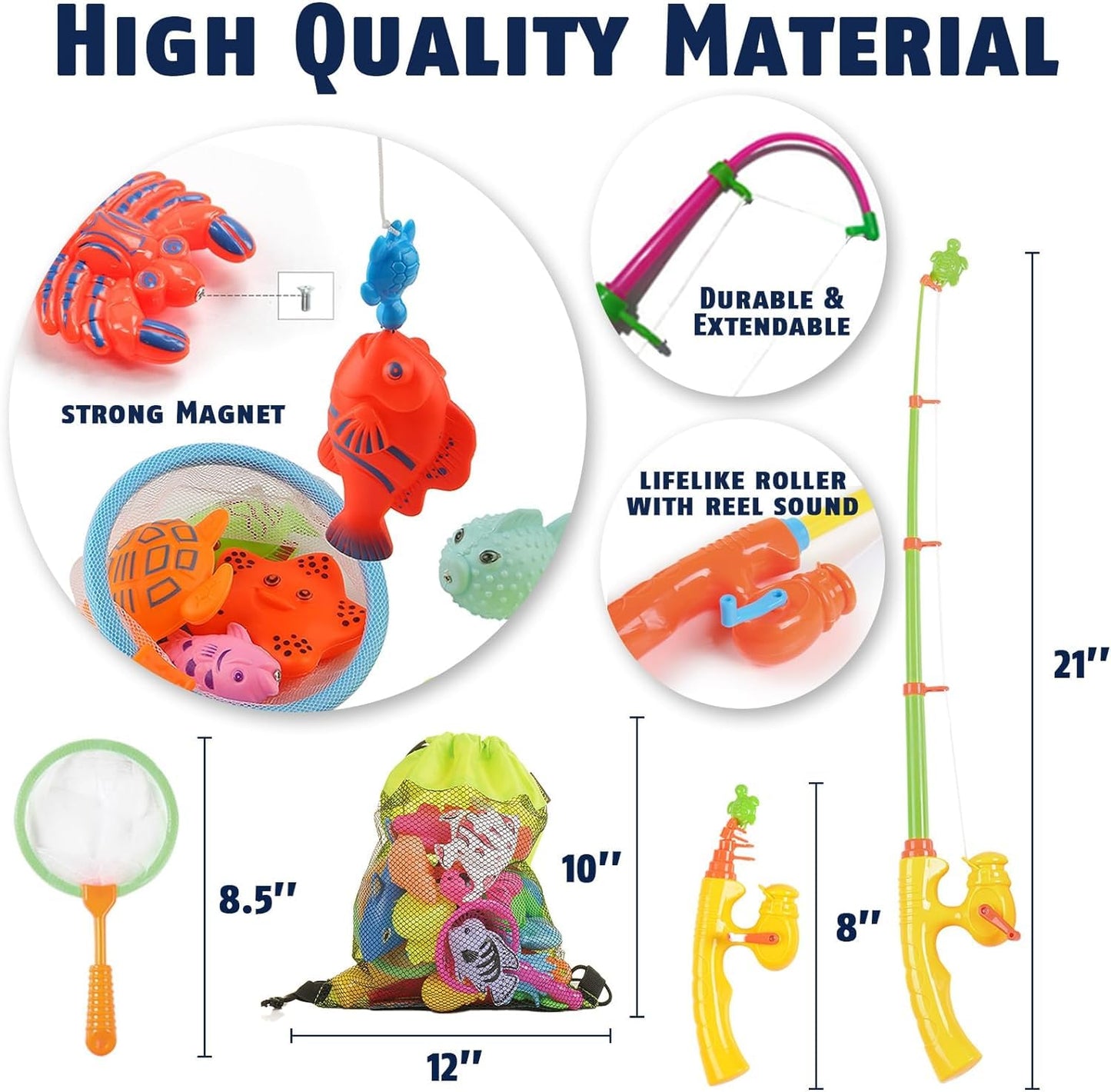 CozyBomB Magnetic Fishing Toys Set for Kids | Water Table & Bath Toy
