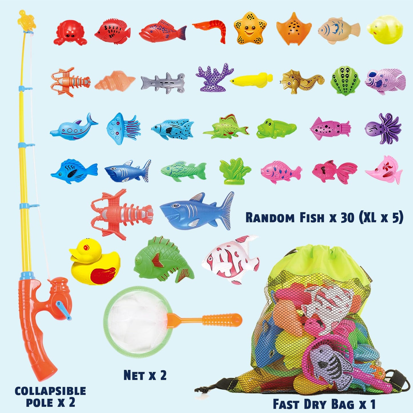 CozyBomB Magnetic Fishing Toys Set for Kids | Water Table & Bath Toy