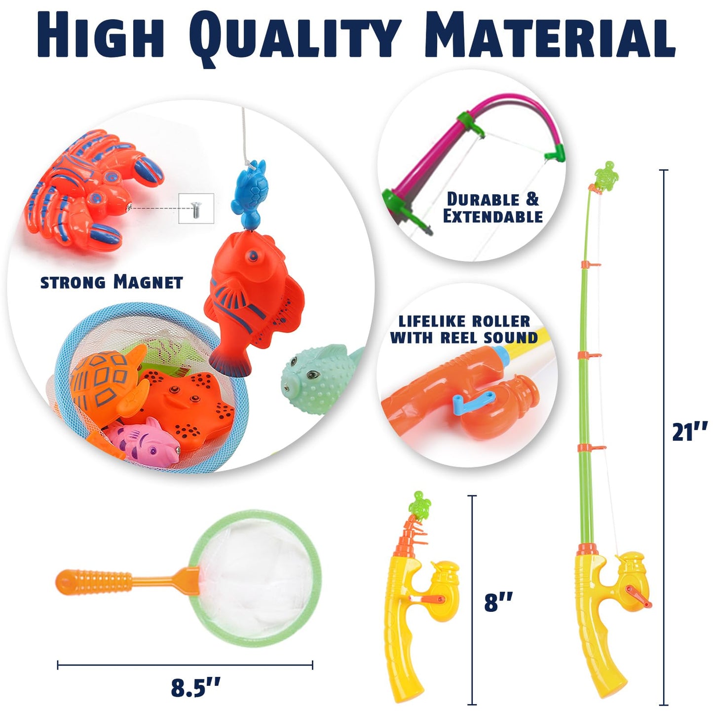 CozyBomB Magnetic Fishing Toy Set for Kids – Water Table & Bath Play (Ages 3-8)