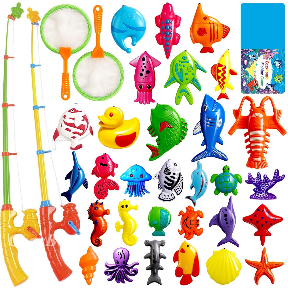 CozyBomB Magnetic Fishing Toys Set for Kids | Water Table & Bath Toy
