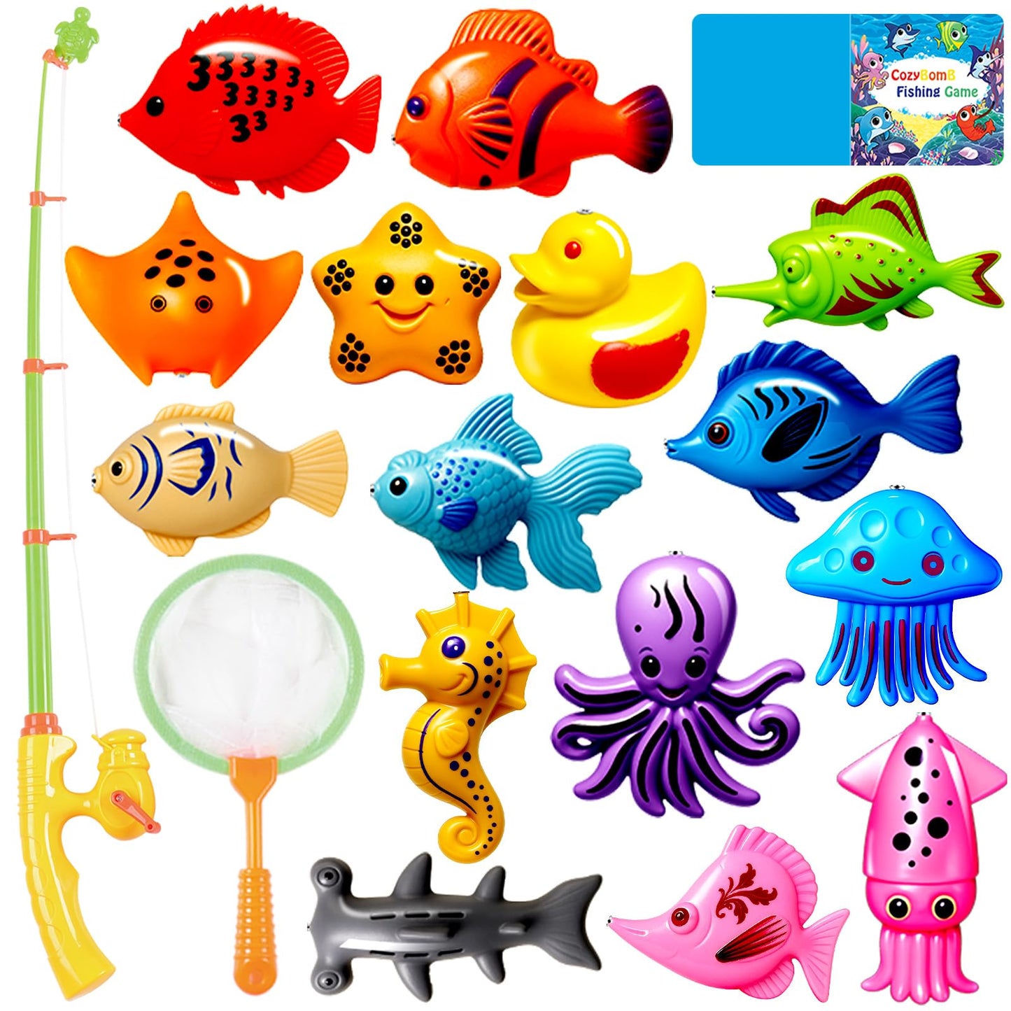 CozyBomB Magnetic Fishing Toy Set for Kids – Water Table & Bath Play (Ages 3-8)