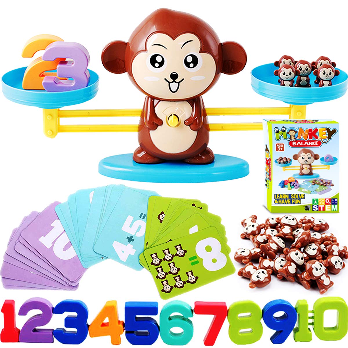 CozyBomB Monkey Scale Balance - STEM Math Toy for 3-5 Year Olds