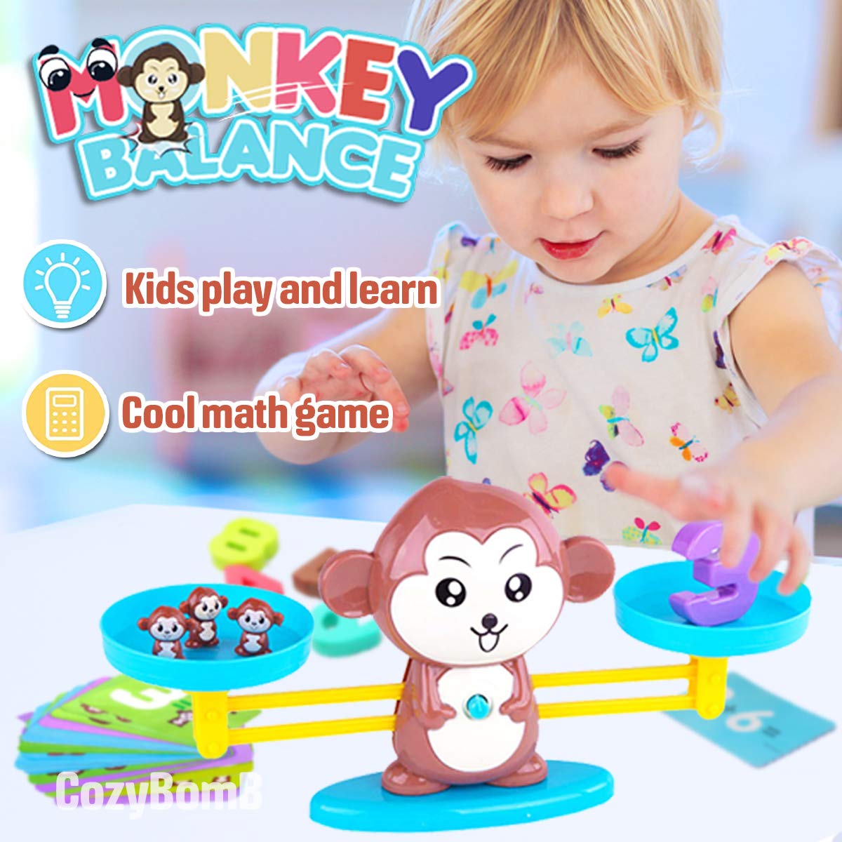CozyBomB Monkey Scale Balance - STEM Math Toy for 3-5 Year Olds