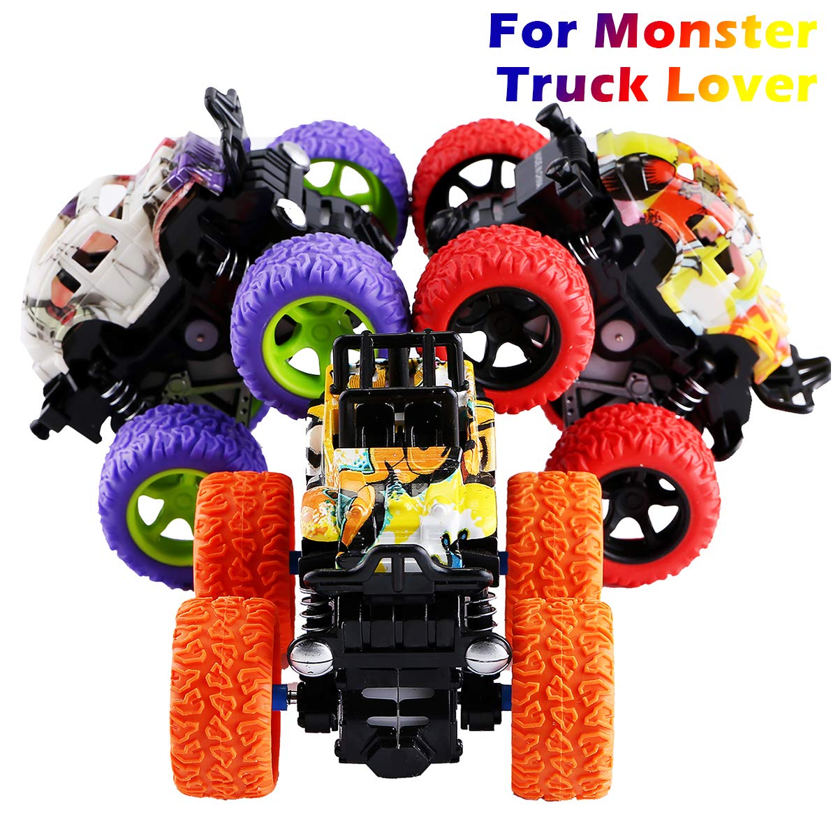 CozyBomB Monster Trucks – Friction-Powered 3-Pack Push & Go Toys for Kids 3–5
