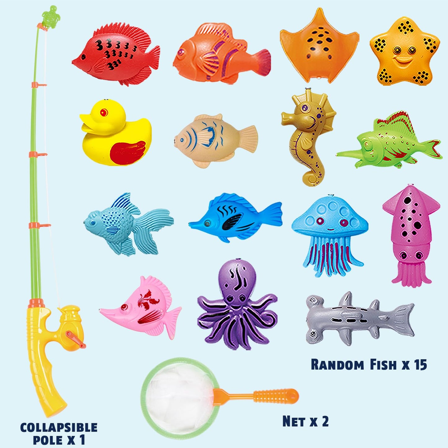 CozyBomB Magnetic Fishing Toy Set for Kids – Water Table & Bath Play (Ages 3-8)