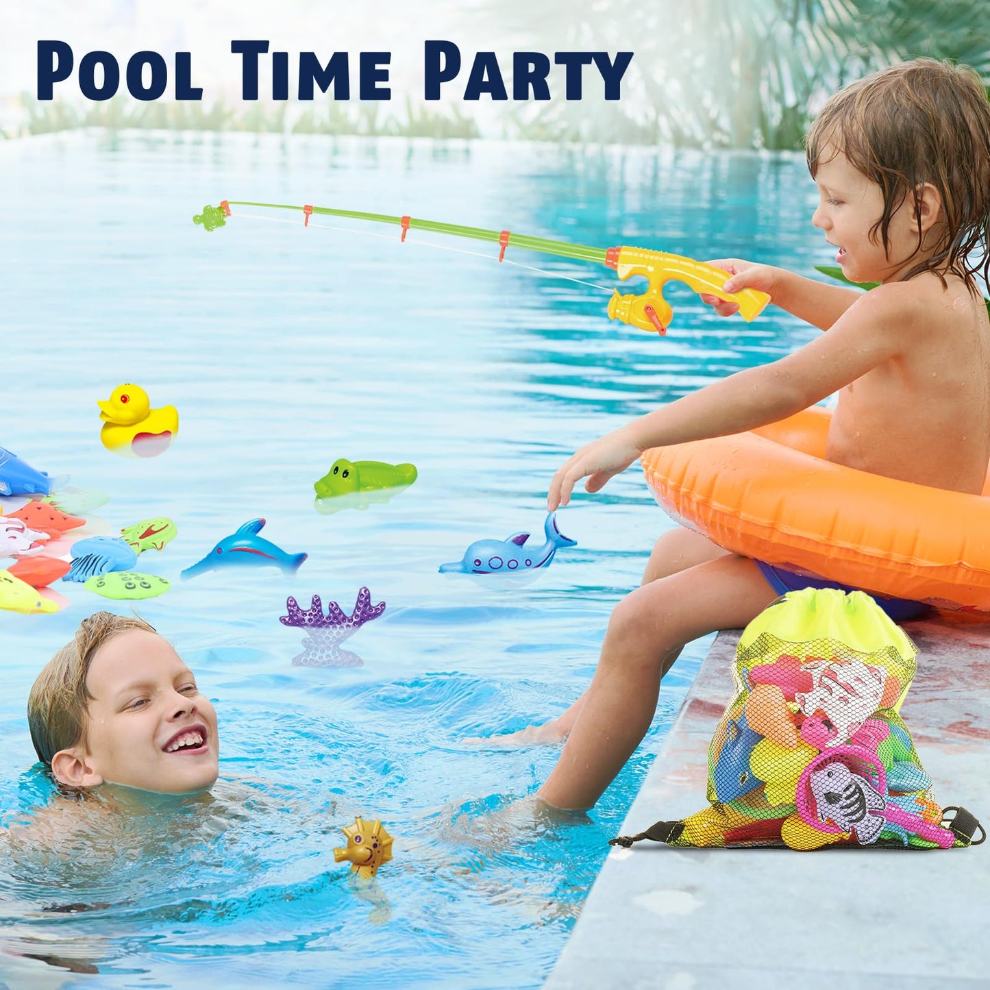CozyBomB Magnetic Fishing Toys Set for Kids | Water Table & Bath Toy