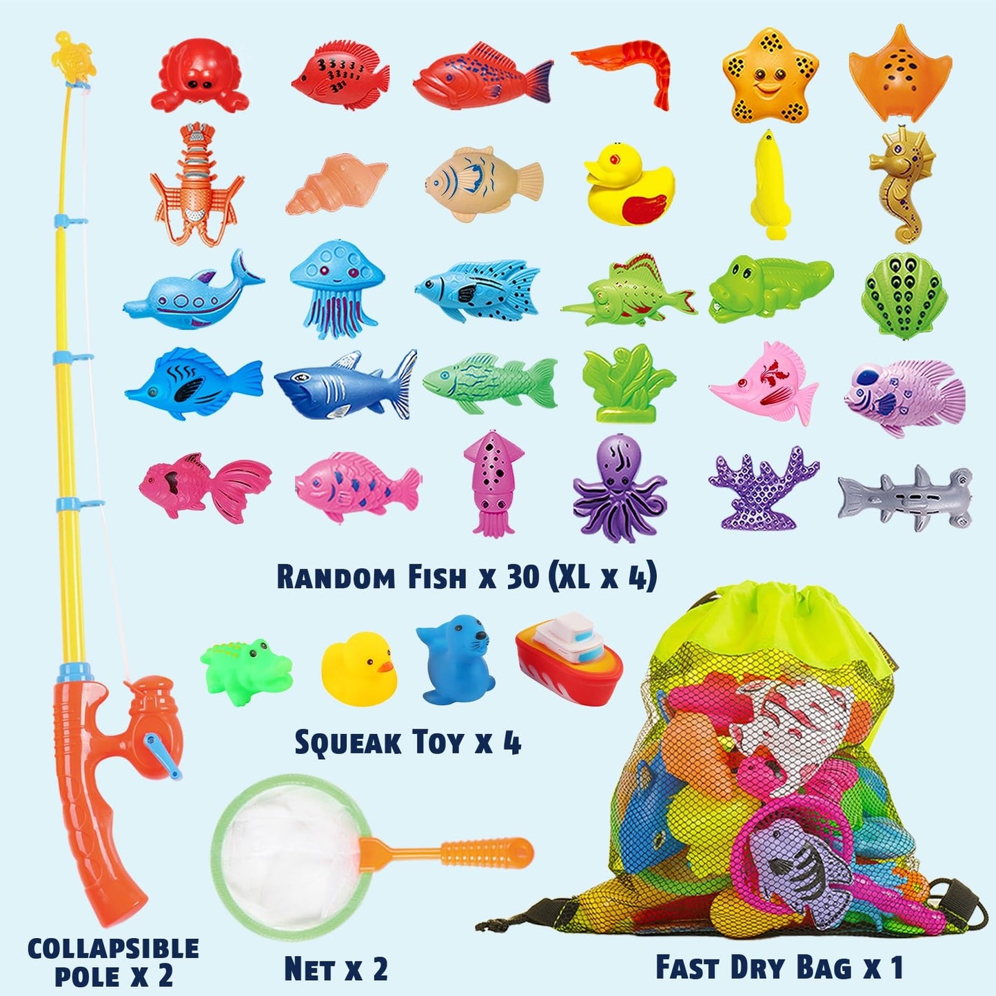 CozyBomB Magnetic Fishing Toys Set for Kids | Water Table Bath Play