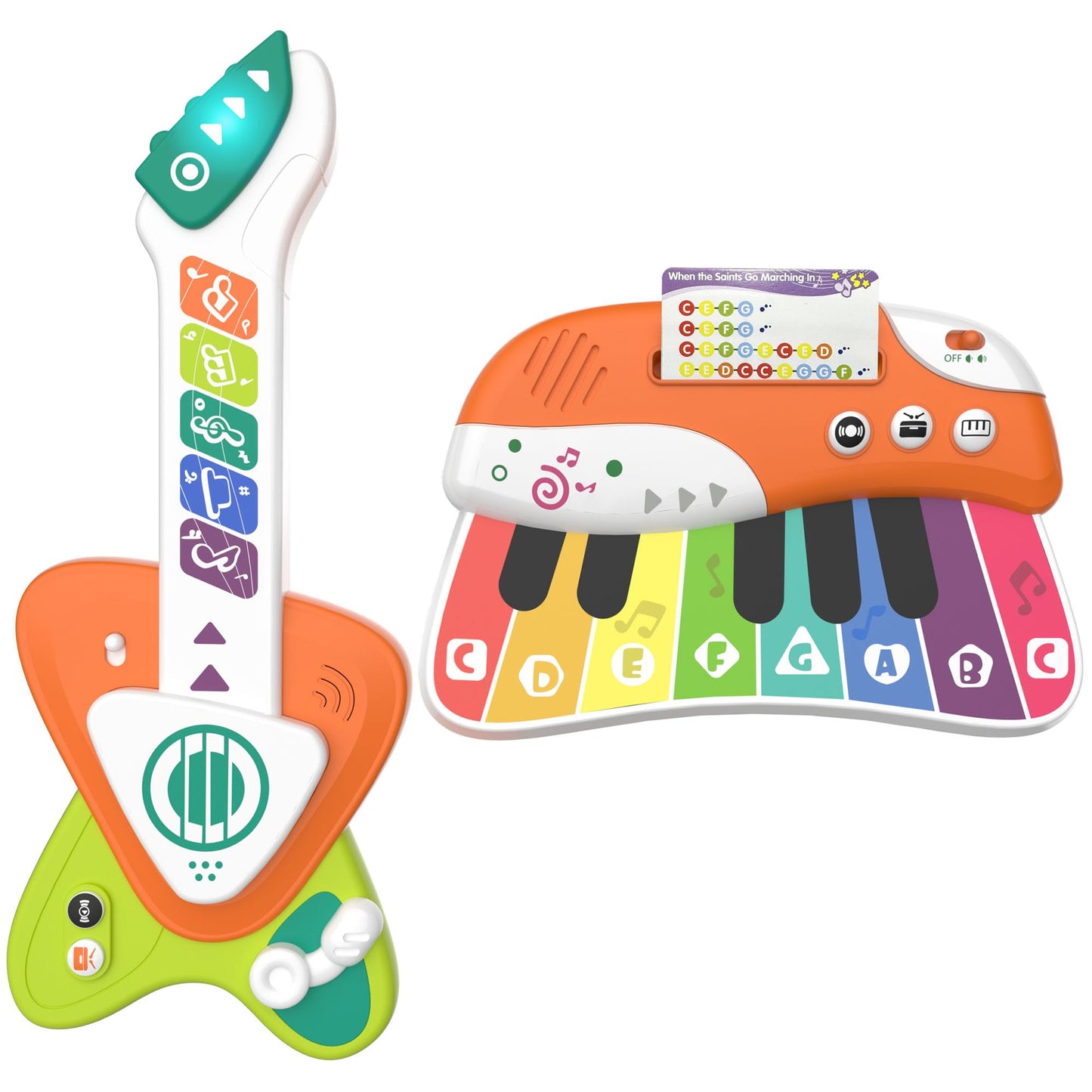 Cozybuy Toddler Guitar & Piano — 2-in-1 Music Toy for Ages 1-3