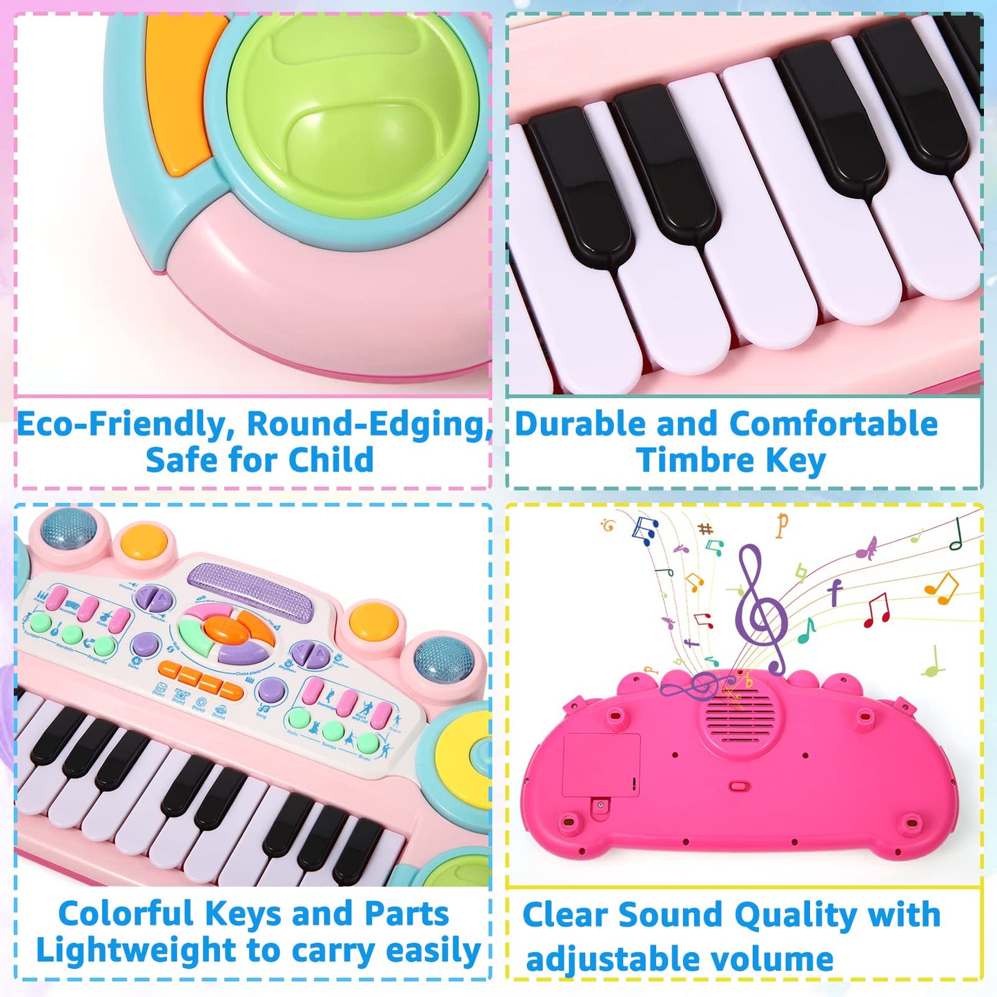 Cozybuy 24-Key Toddler Piano Toy – Multi-Function Baby Keyboard for 1-4 Years