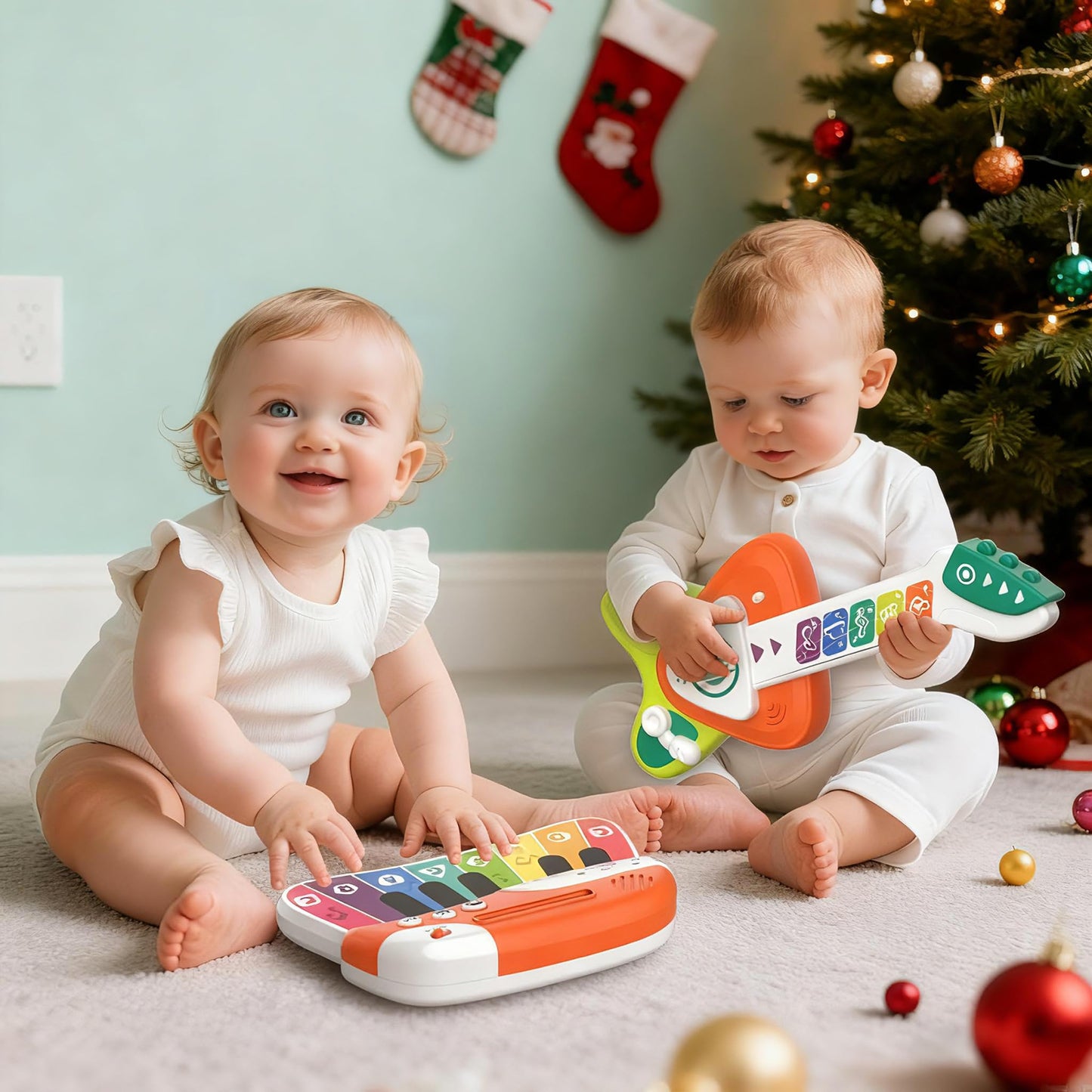 Cozybuy Toddler Guitar & Piano — 2-in-1 Music Toy for Ages 1-3