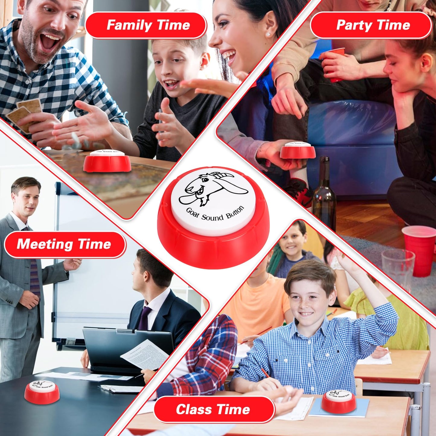 COZYMATE Shrieking Goat Button – Goat Sound Prank for Office & Party