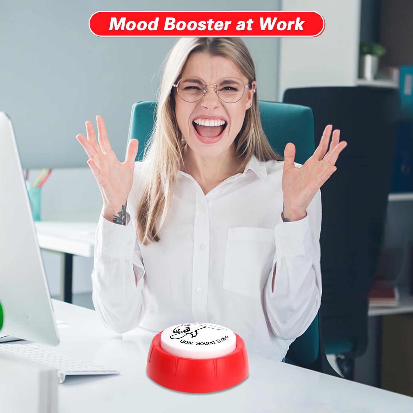 COZYMATE Shrieking Goat Button – Goat Sound Prank for Office & Party