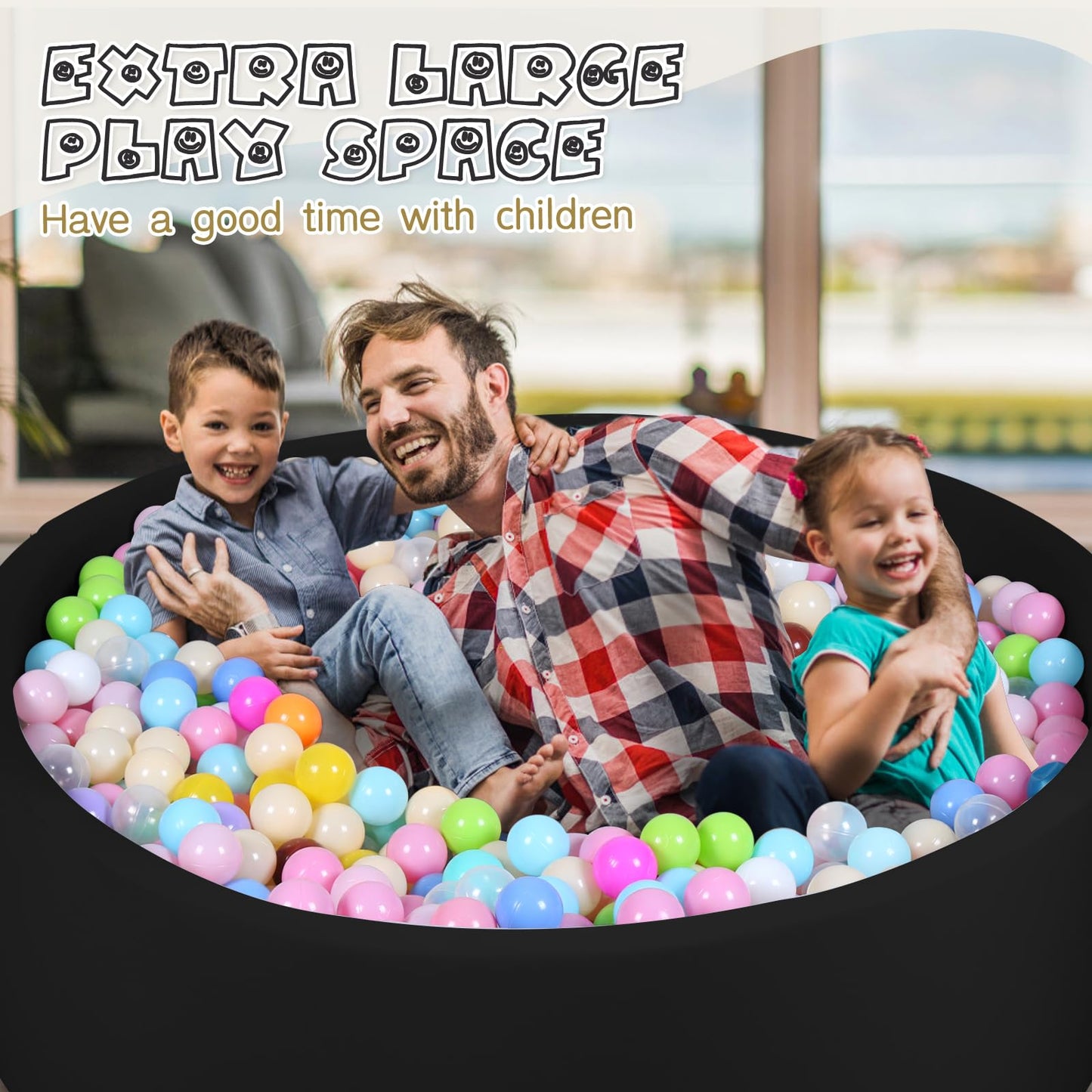 COZYTRAUM Foam Ball Pit for Kids – 47 Inch Soft Ball Pool