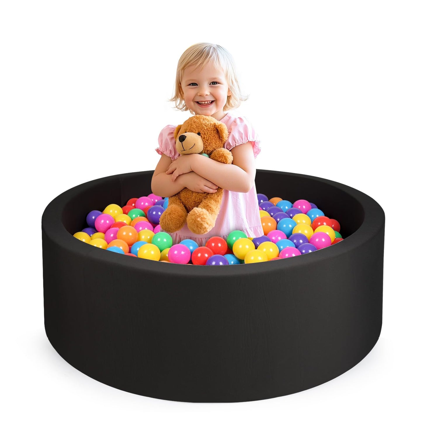 COZYTRAUM Foam Ball Pit – 35in x 13in Soft Memory Foam Kids Ball Pool