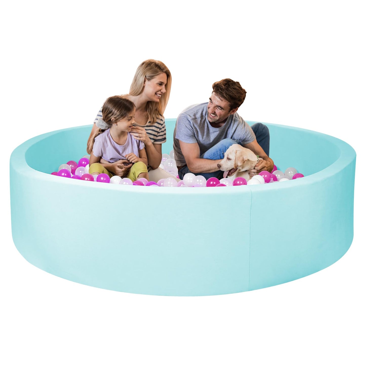 COZYTRAUM Foam Ball Pit for Kids – 47 Inch Blue, Safe and Soft Play