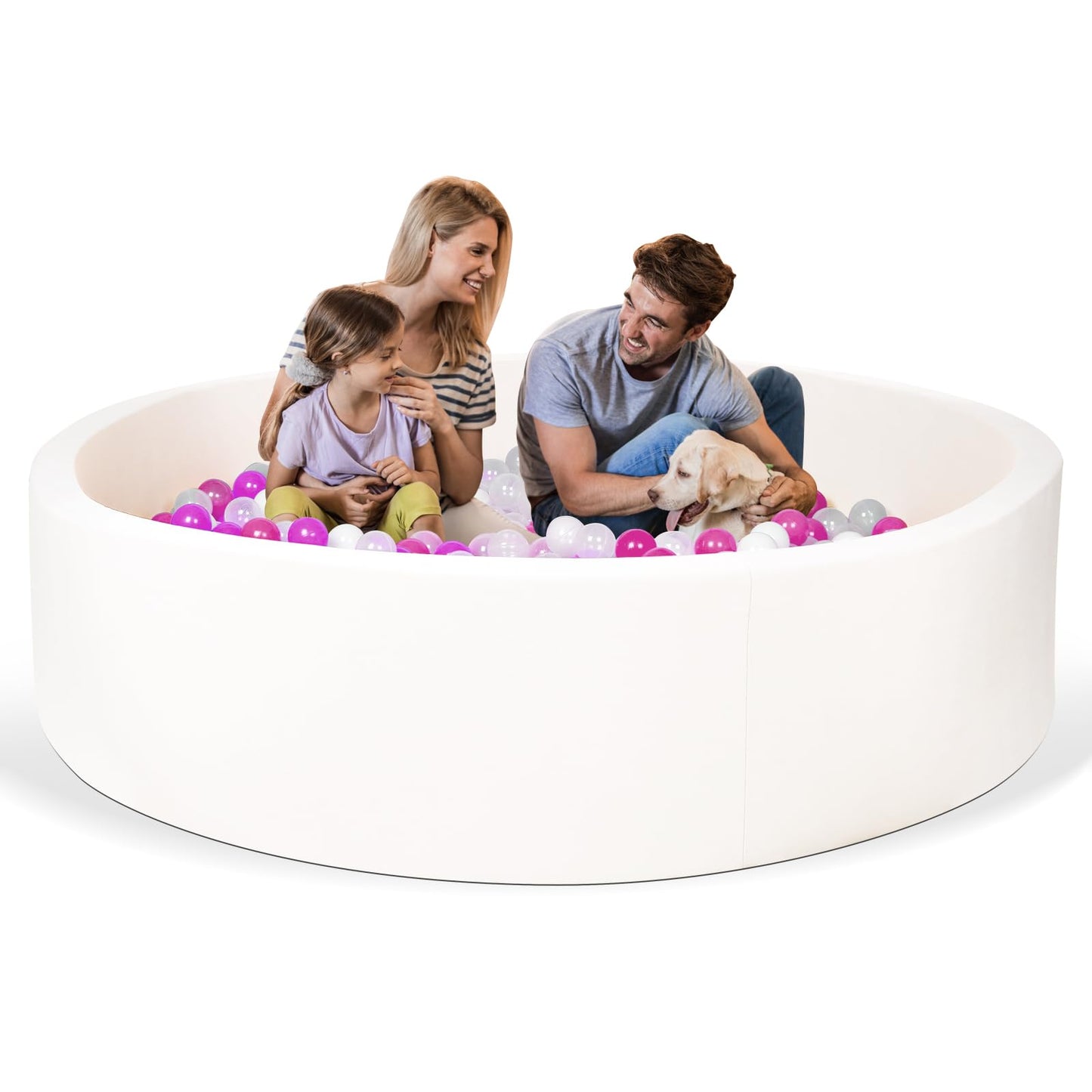 COZYTRAUM Foam Ball Pit for Kids — 47-Inch Soft Memory Foam Ball Pool (Off-White)