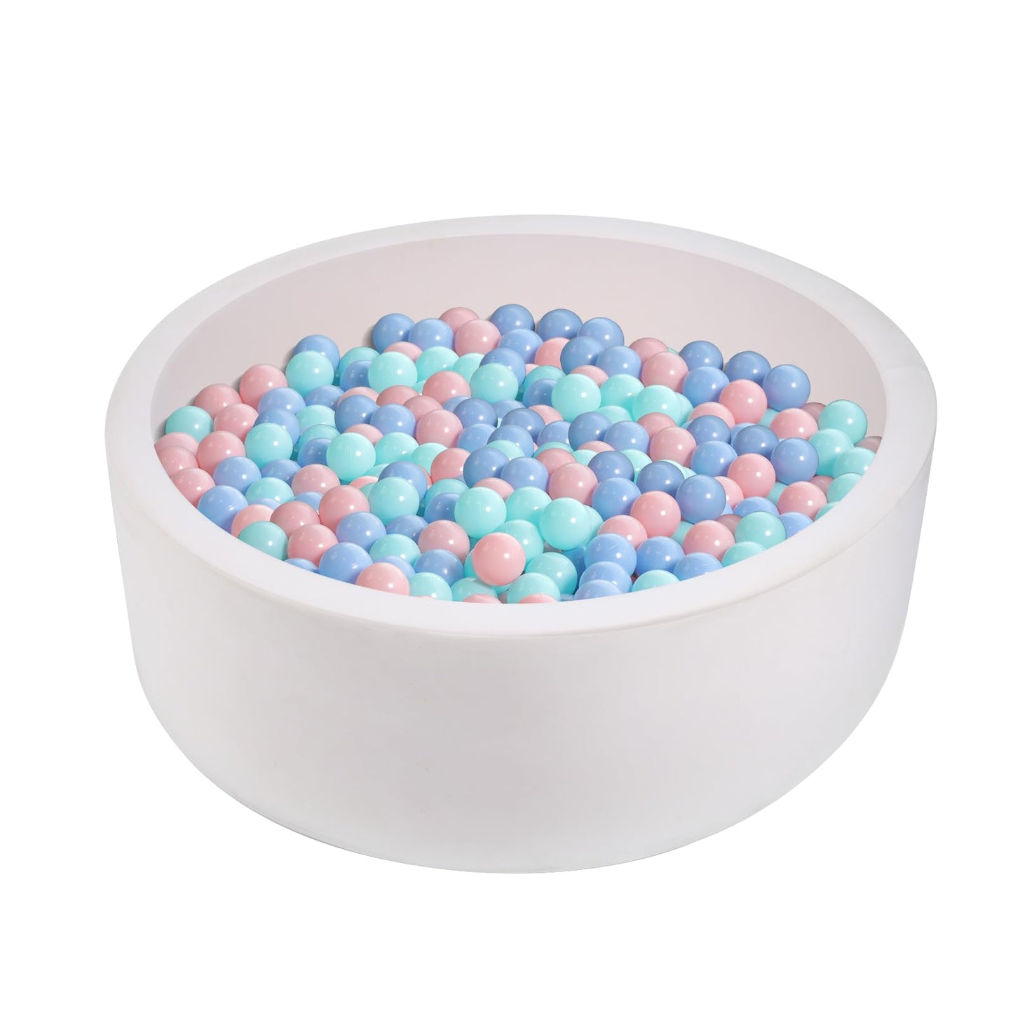 COZYTRAUM Foam Ball Pit 35.4x11.8 in – Soft Memory Foam Ball Pool for Toddlers (White)