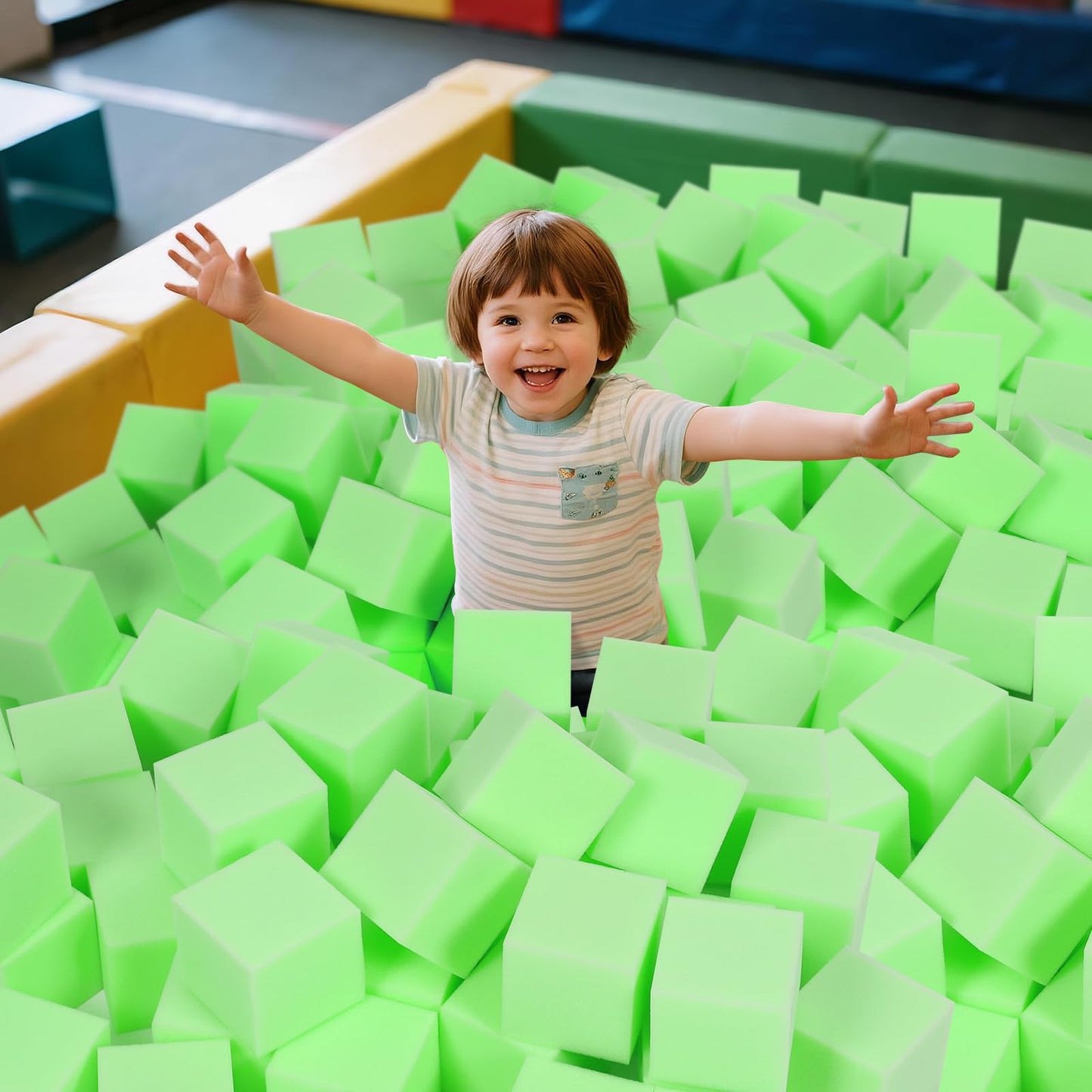 COZYTRAUM 48-Pack 5-Inch Foam Cubes - Soft Play Pit Fillers for Indoor Games, Trampoline & Climbing Mats