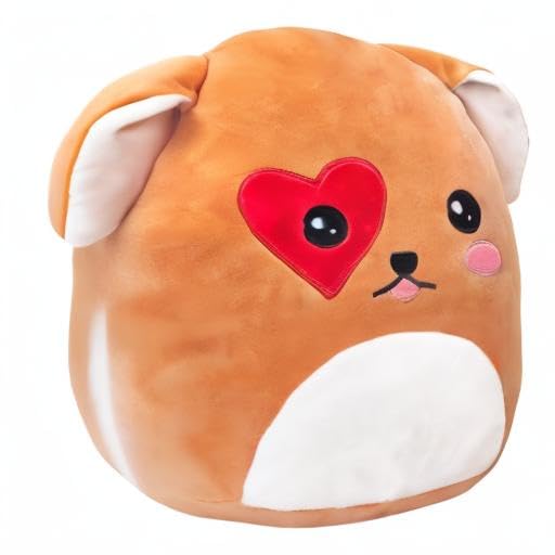 CozyWorld Valentines Puppy Plush Pillow – 11.5-Inch Heart Love You Dog
