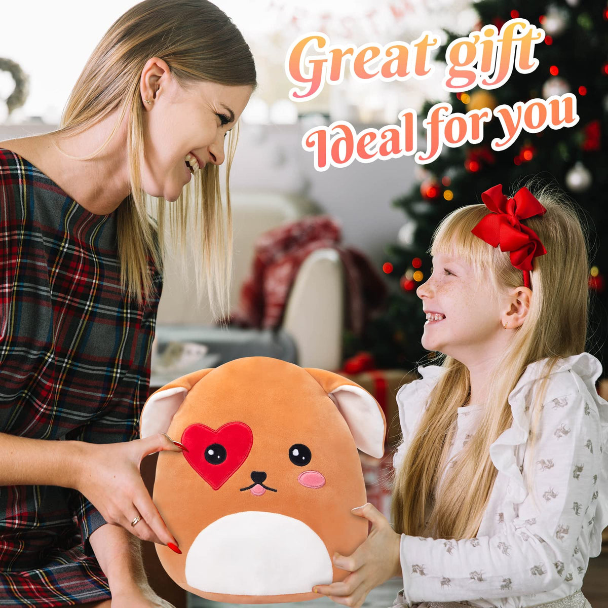 CozyWorld Valentines Puppy Plush Pillow – 11.5-Inch Heart Love You Dog