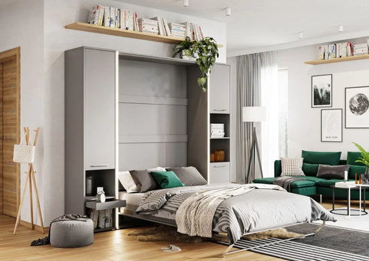 Vertical Folding Wall Bed – Single 90cm | Space Saving Pull Down Bed with Spring-Assisted Mechanism & Safety Lock