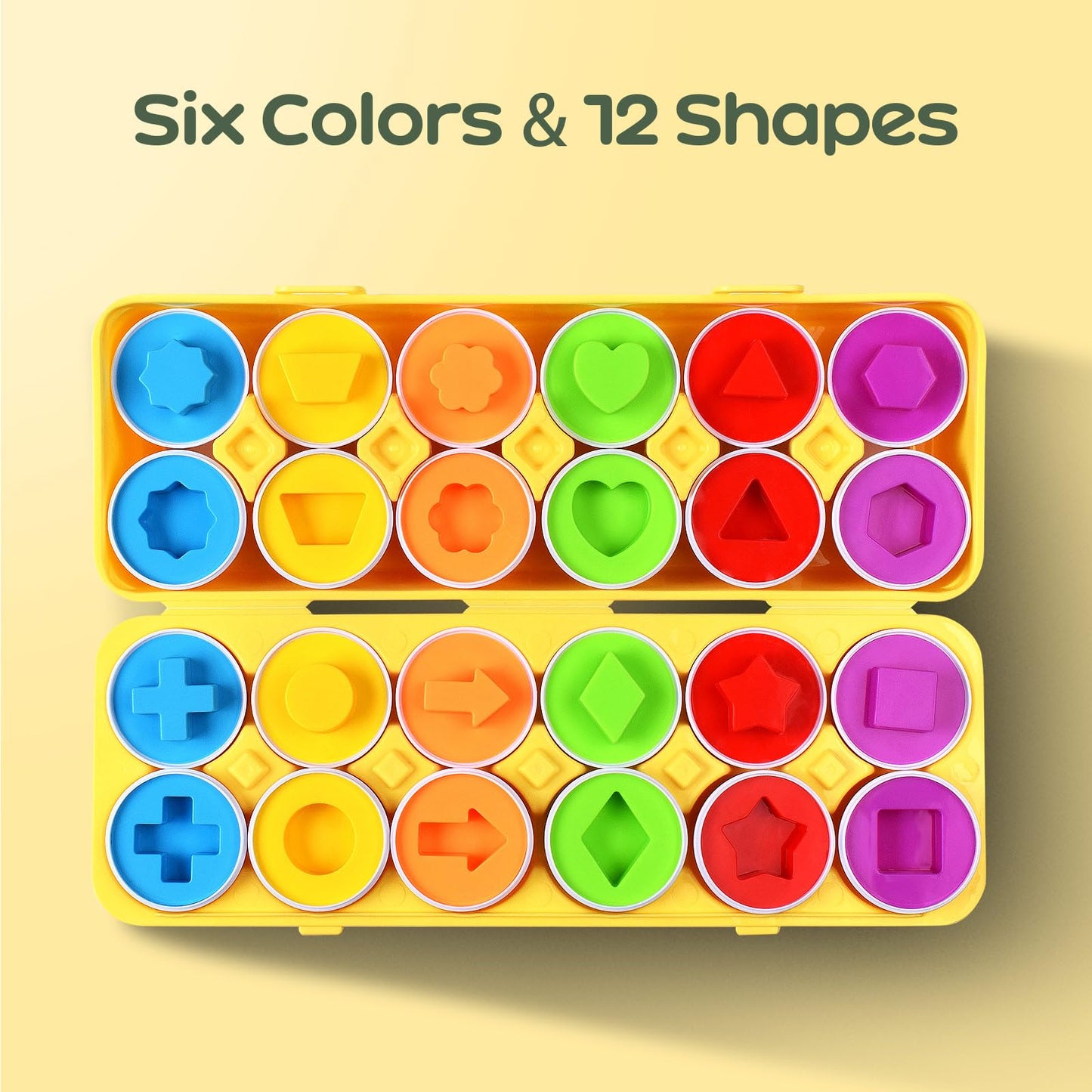 CPSYUB Matching Eggs Toys – Color & Shape Recognition for Early Learning (Yellow)