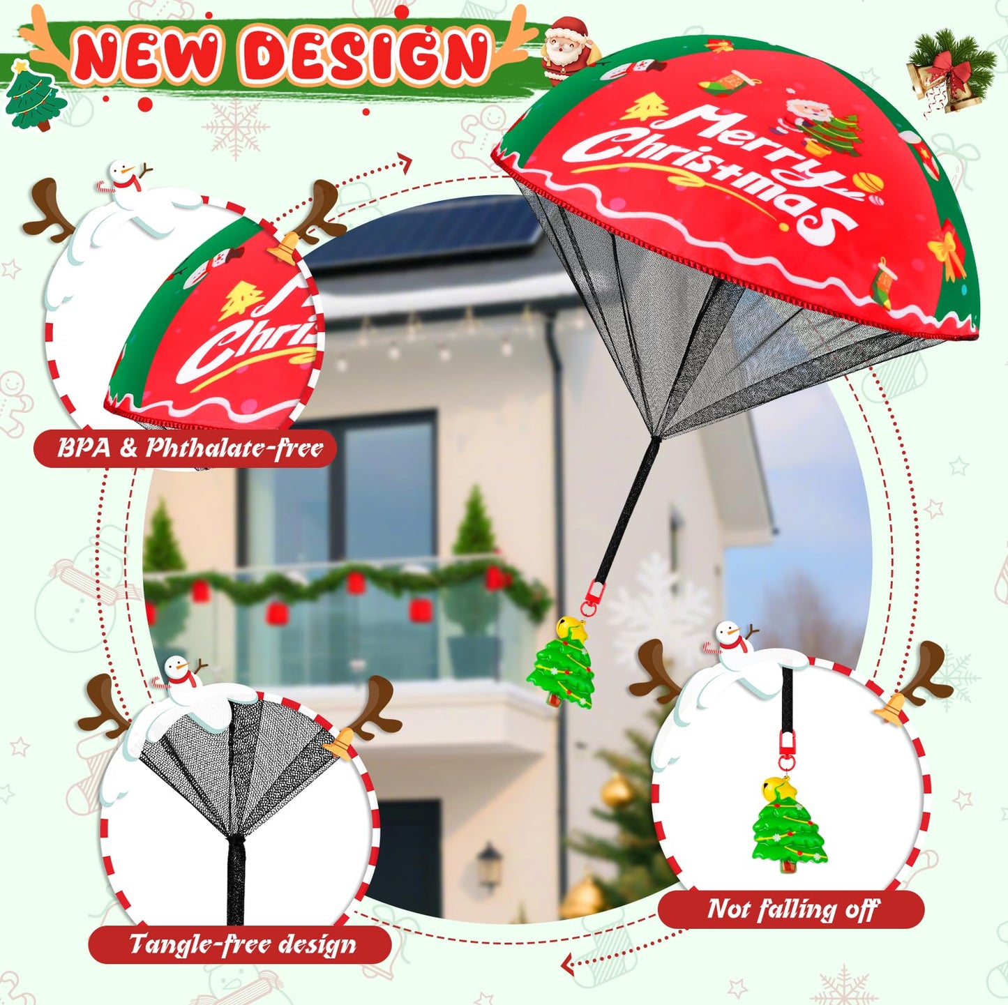 CPSYUB Mini Parachute Toys – 6-Pack Christmas Stocking Stuffers for Kids Aged 4-12