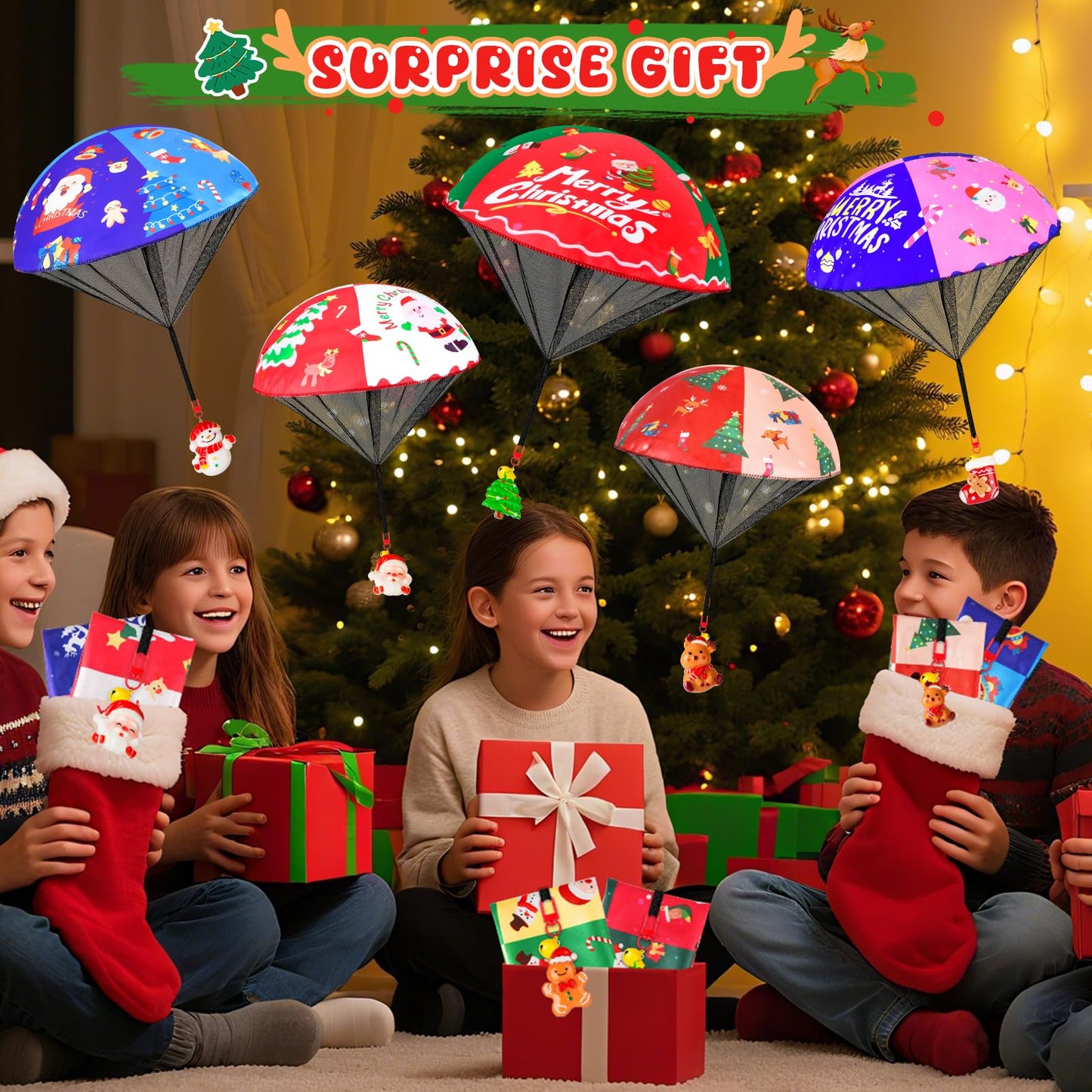 CPSYUB Mini Parachute Toys – 6-Pack Christmas Stocking Stuffers for Kids Aged 4-12