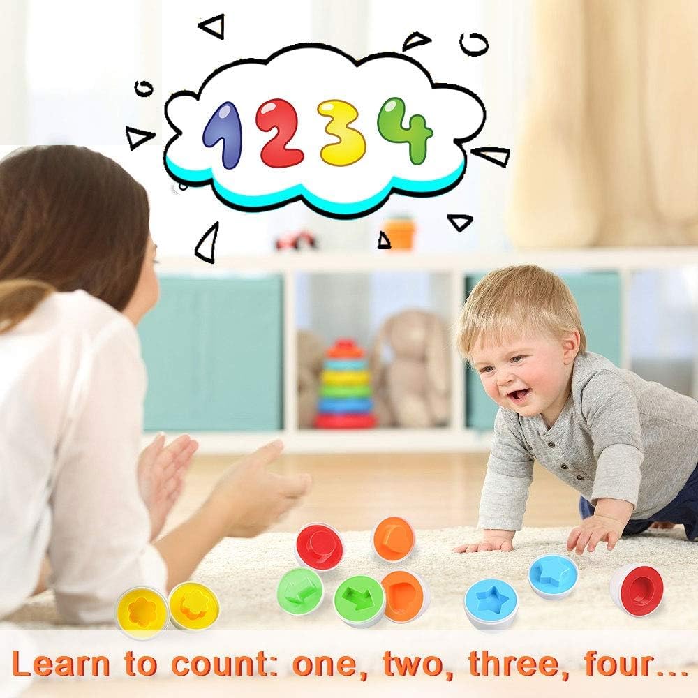 CPSYUB Matching Eggs Toys – Color & Shape Recognition for Early Learning (Yellow)