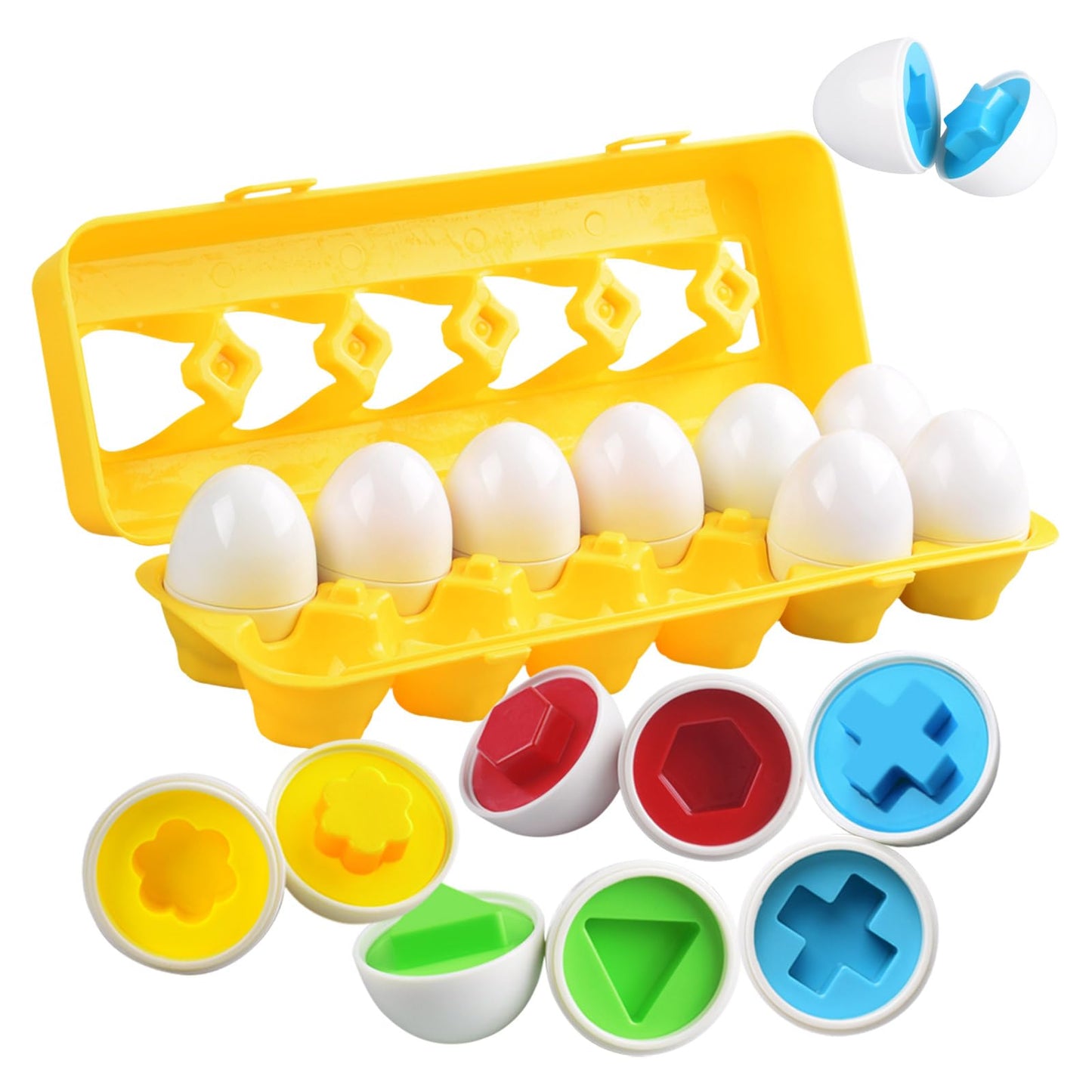CPSYUB Matching Eggs Toys – Color & Shape Recognition for Early Learning (Yellow)