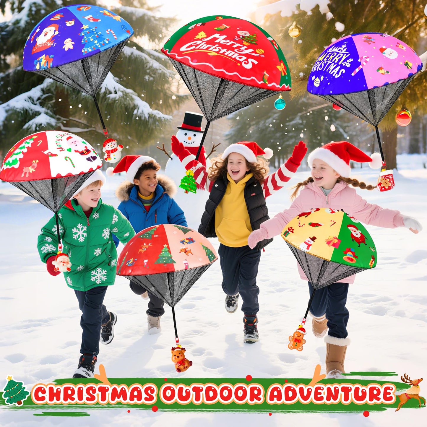 CPSYUB Mini Parachute Toys – 6-Pack Christmas Stocking Stuffers for Kids Aged 4-12