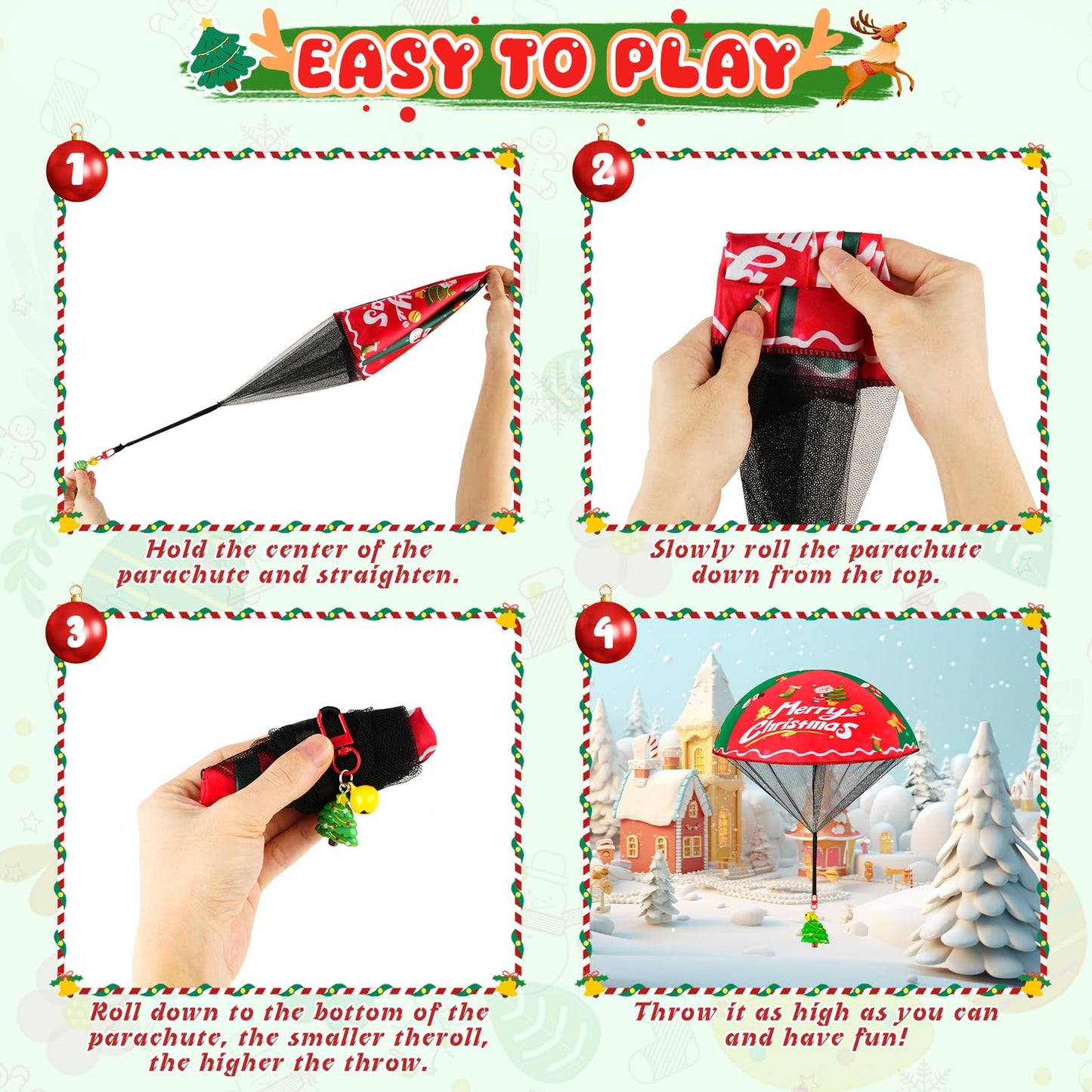 CPSYUB Mini Parachute Toys – 6-Pack Christmas Stocking Stuffers for Kids Aged 4-12