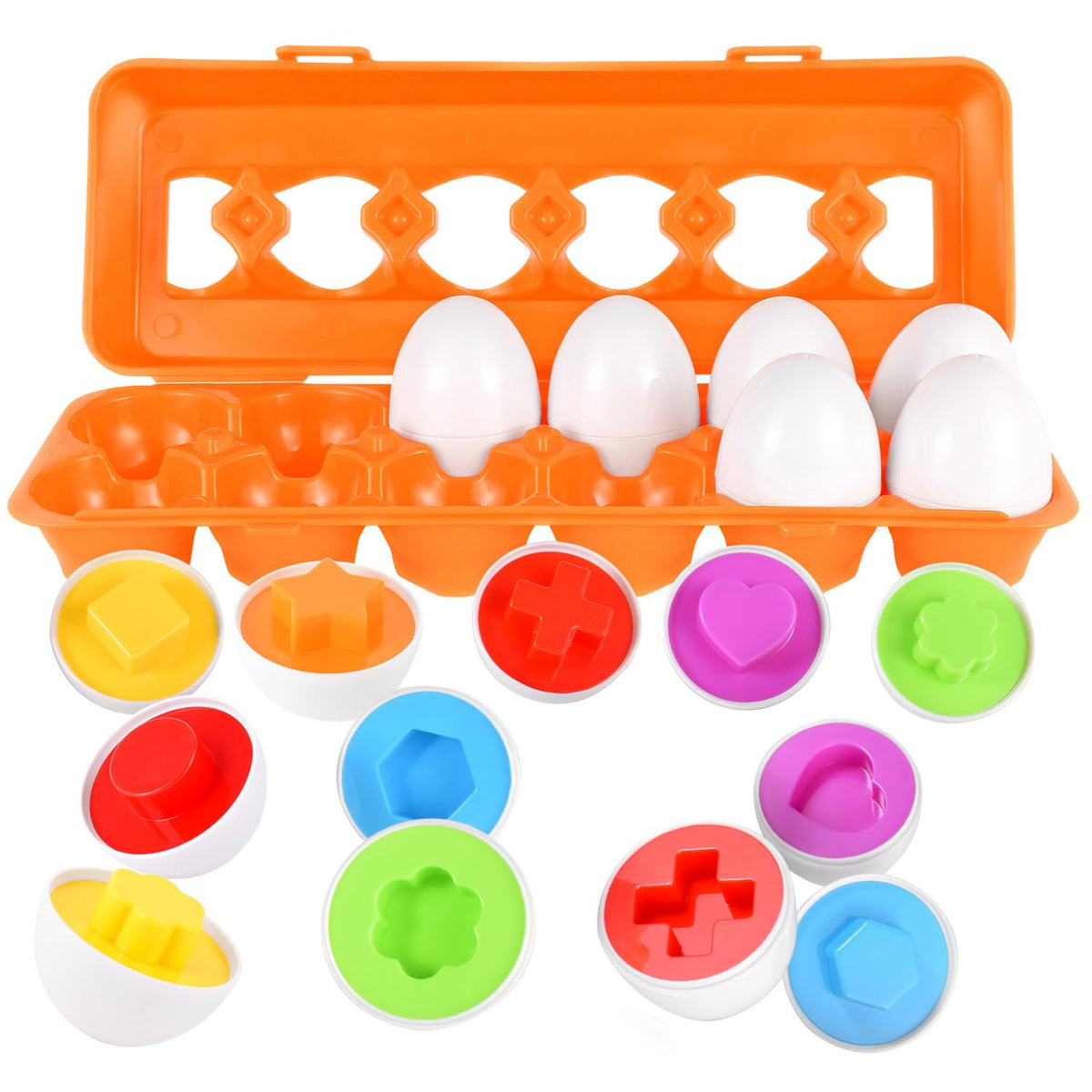 CPSYUB Toddler Eggs — Montessori Color & Shape Matching Toys, BPA Free (18m–3y)