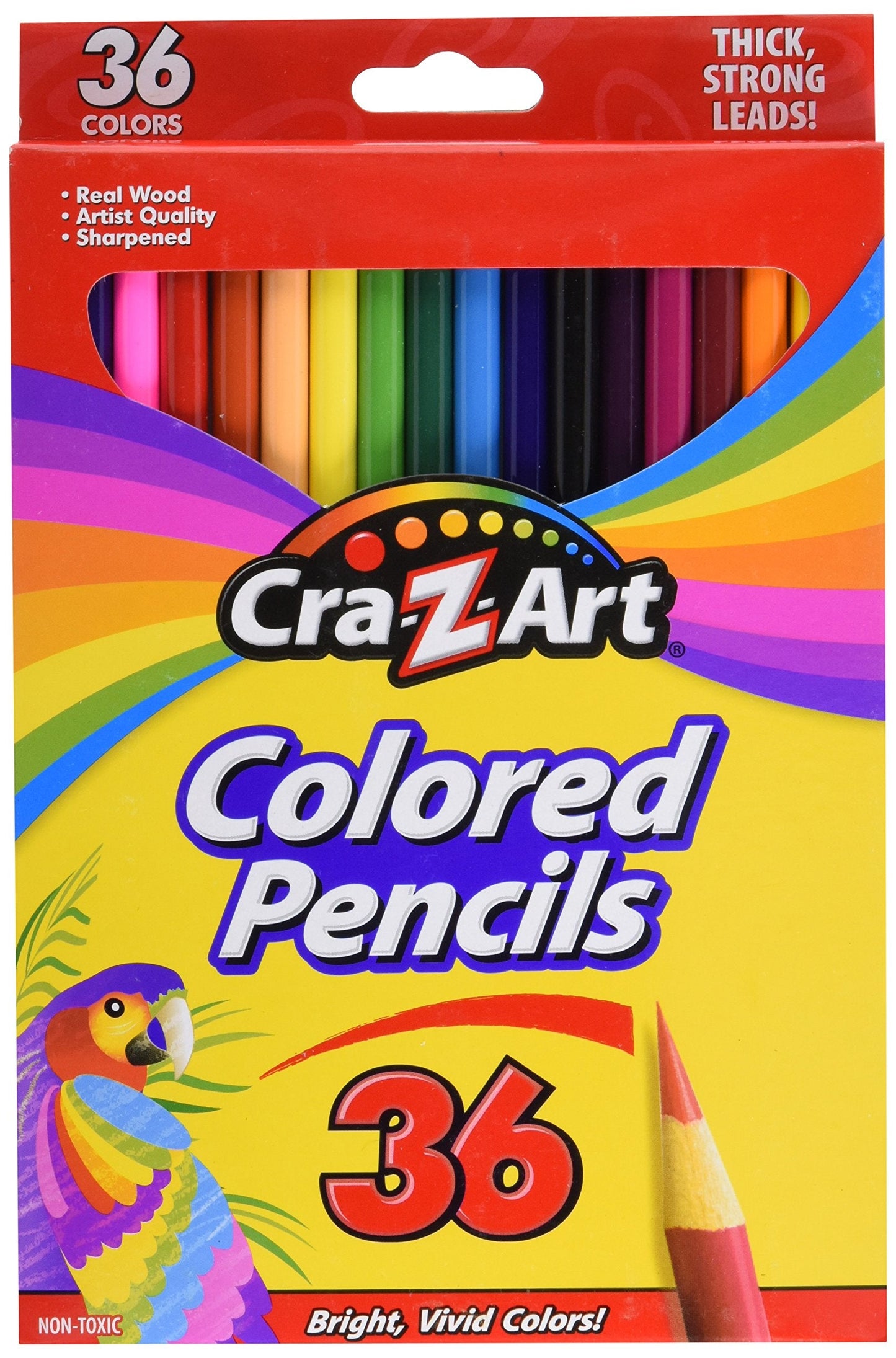 Cra-Z-Art 36-Color Pencils Set – Pre-Sharpened, Non-Toxic Back-to-School Art Kit for Kids