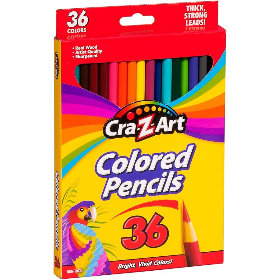 Cra-Z-Art 36-Color Pencils Set – Pre-Sharpened, Non-Toxic Back-to-School Art Kit for Kids