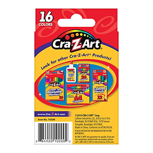 Cra-Z-Art 16-Count Crayons – Bold, Non-Toxic Colors for Ages 3+