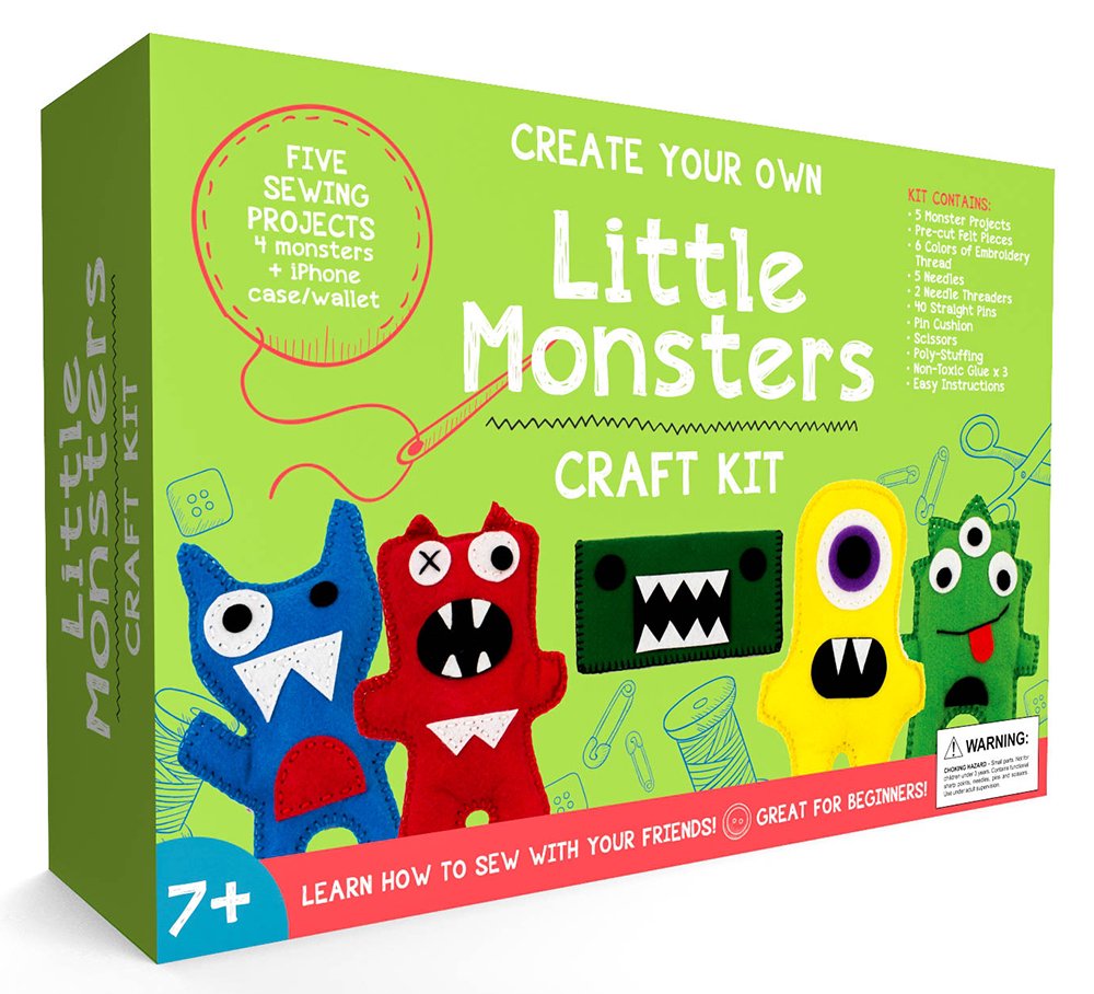 Little Monsters Sewing Kit by CRAFT KIT — Beginner Craft for Kids 7–13