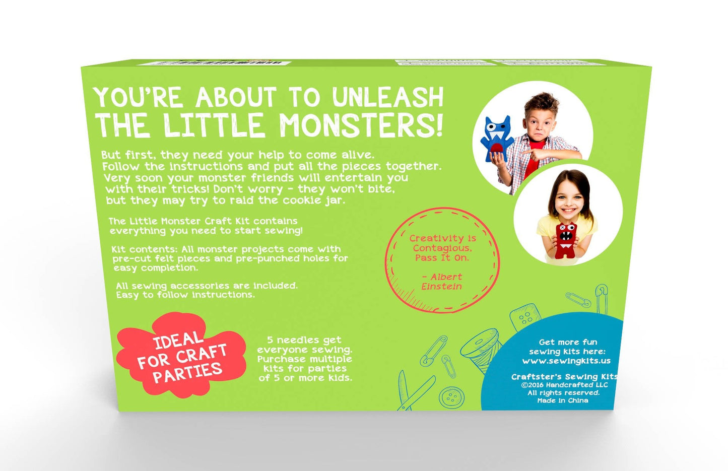 Little Monsters Sewing Kit by CRAFT KIT — Beginner Craft for Kids 7–13
