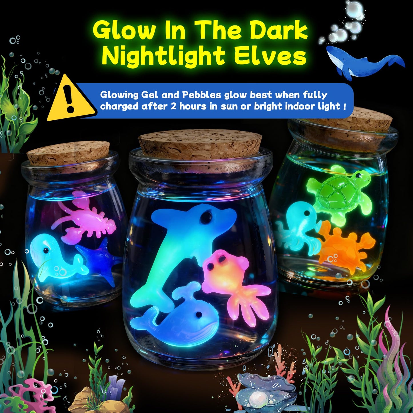 Craft Spot! 116PCS Glow-in-the-Dark Water Fairy Kit – 18 Molds, 100ml Color Gels, STEM Toy for Kids